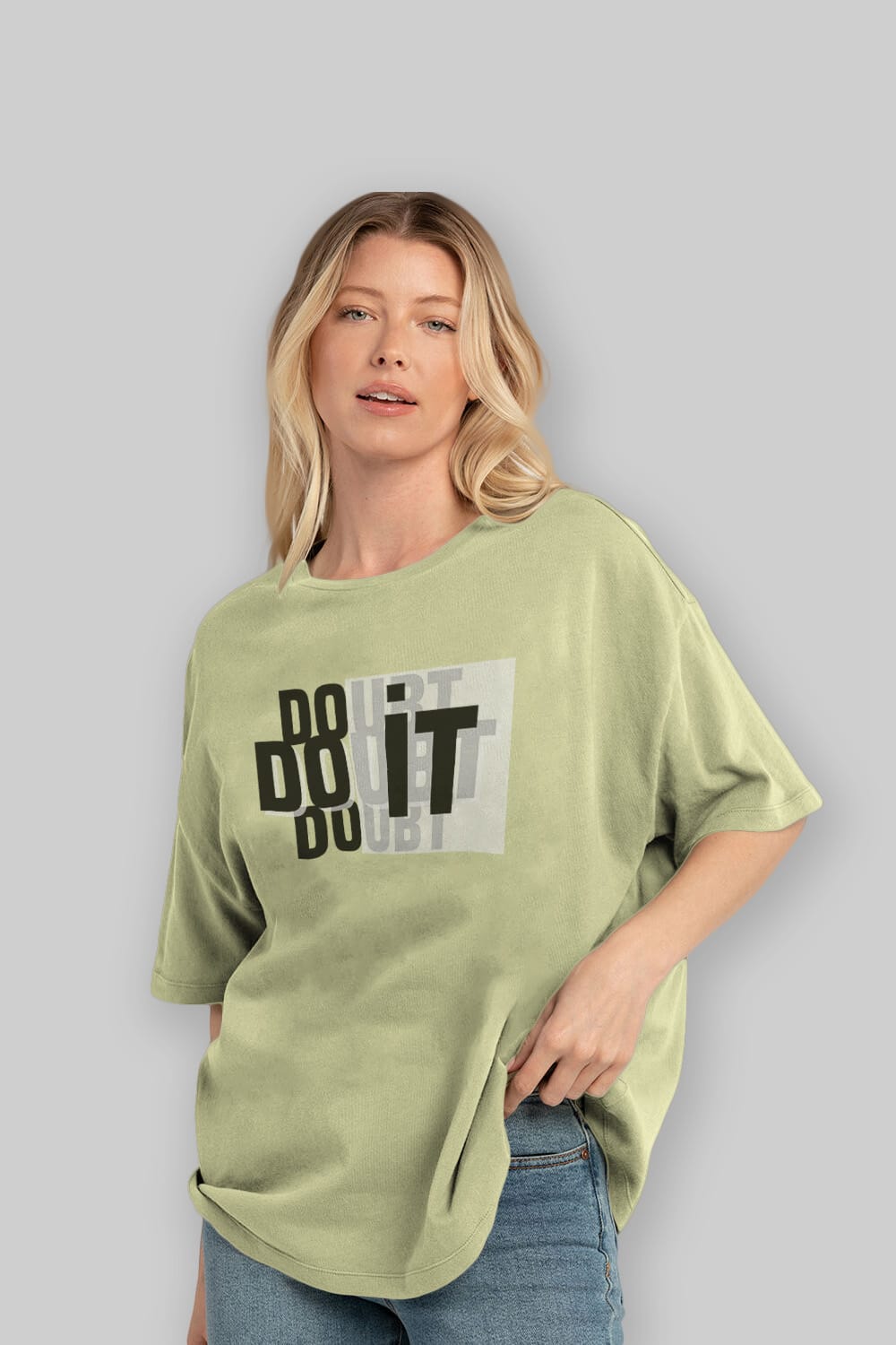 Do it Yazılı Ön Baskılı Oversize t-shirt Erkek Kadın Unisex