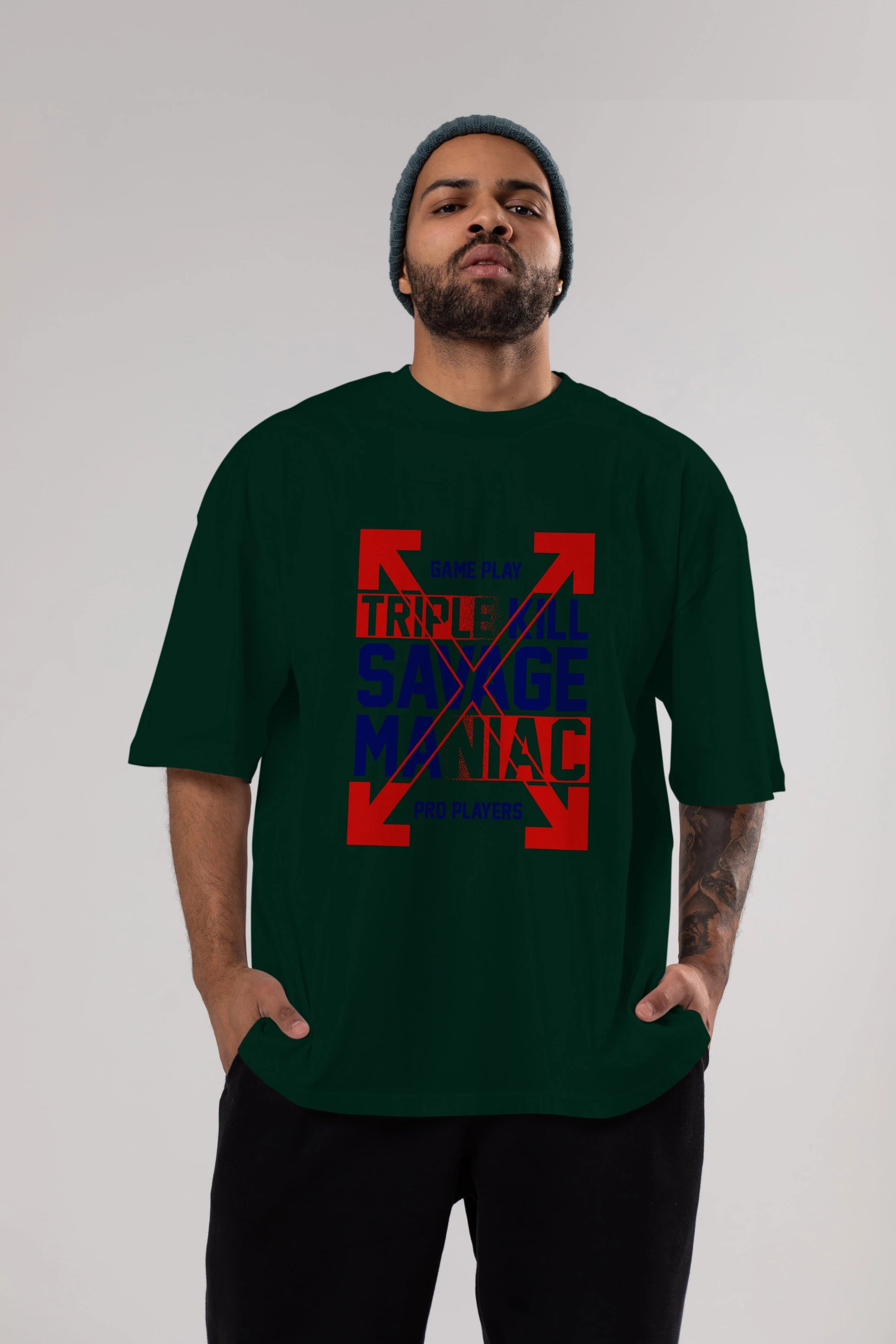 Kill Savage Ön Baskılı Oversize t-shirt Erkek Kadın Unisex