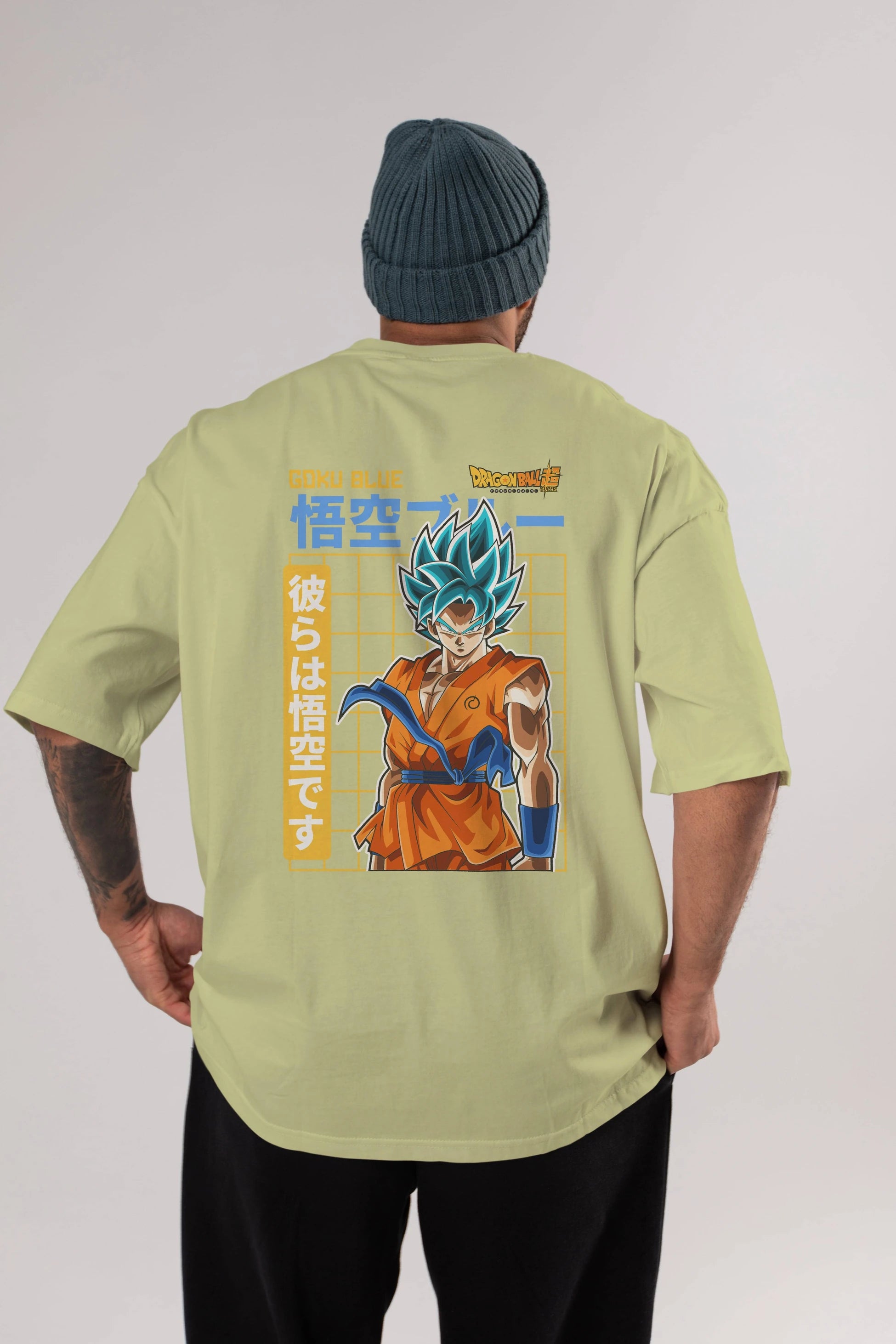 GOKU 1 Anime Arka Baskılı Oversize t-shirt Erkek Kadın Unisex