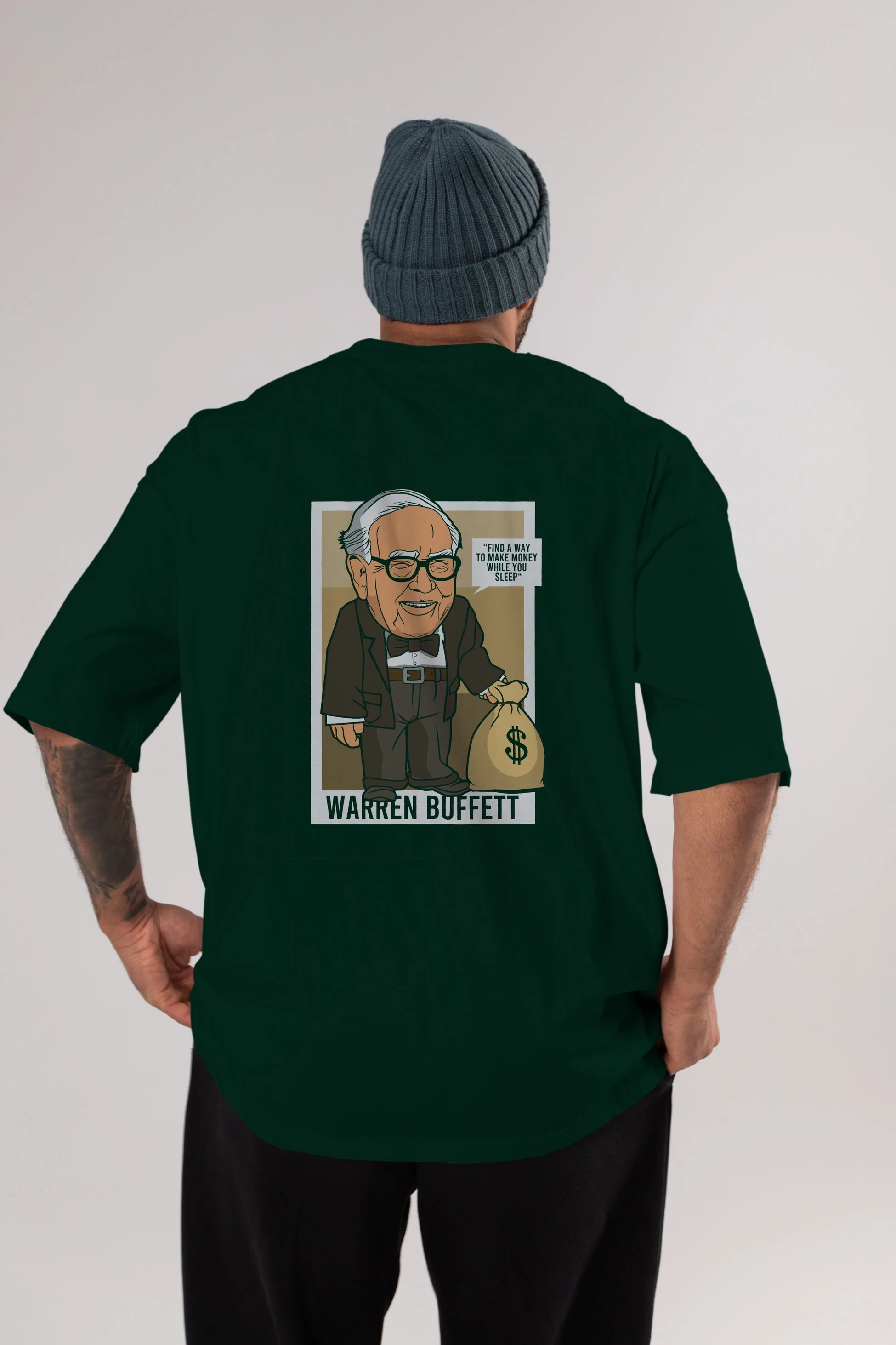 Warren Buffet Up Carl Arka Baskılı Oversize t-shirt Erkek Kadın Unisex %100 Pamuk tişort
