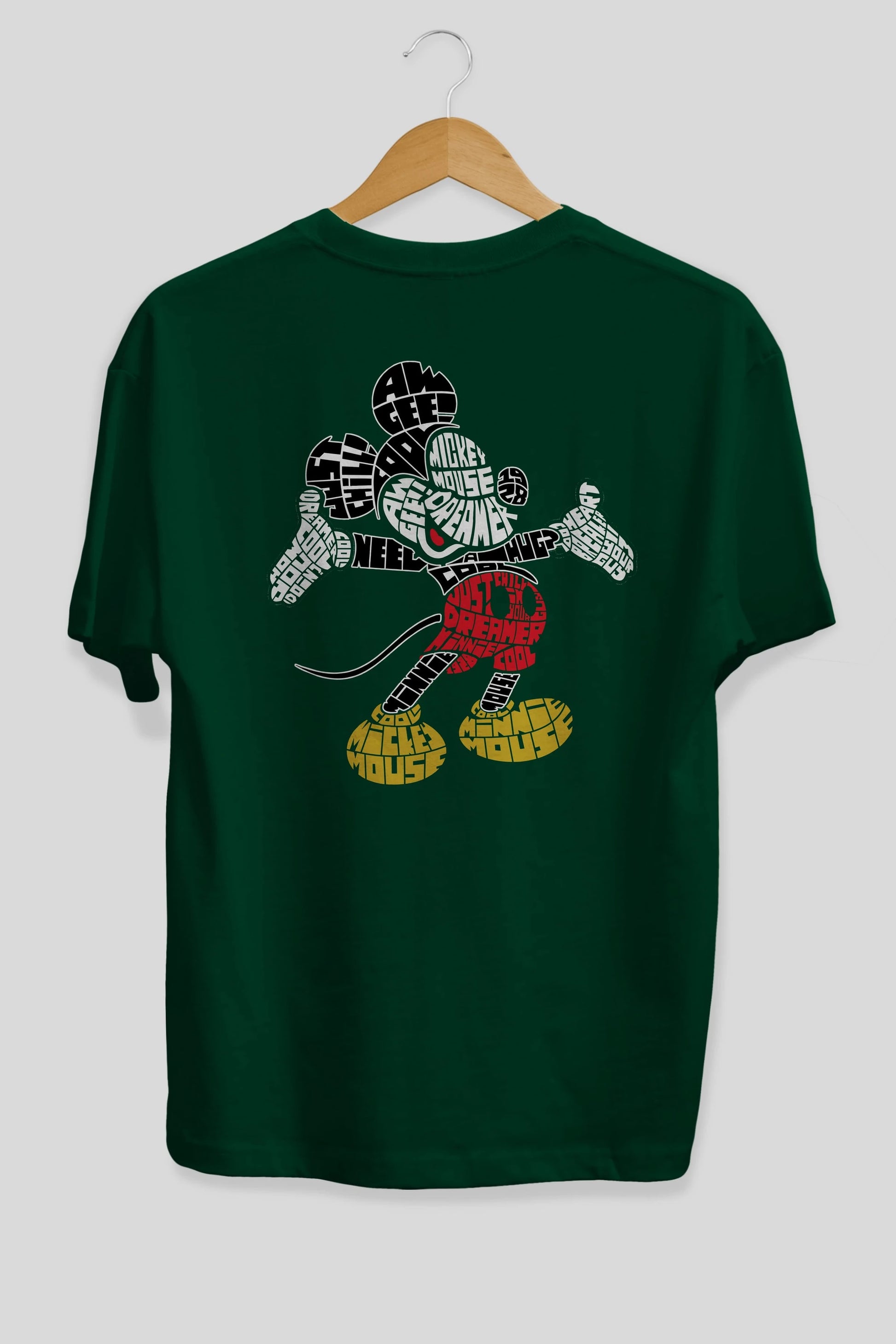 Mickey Arka Baskılı Oversize t-shirt %100 pamuk Erkek Kadın Unisex