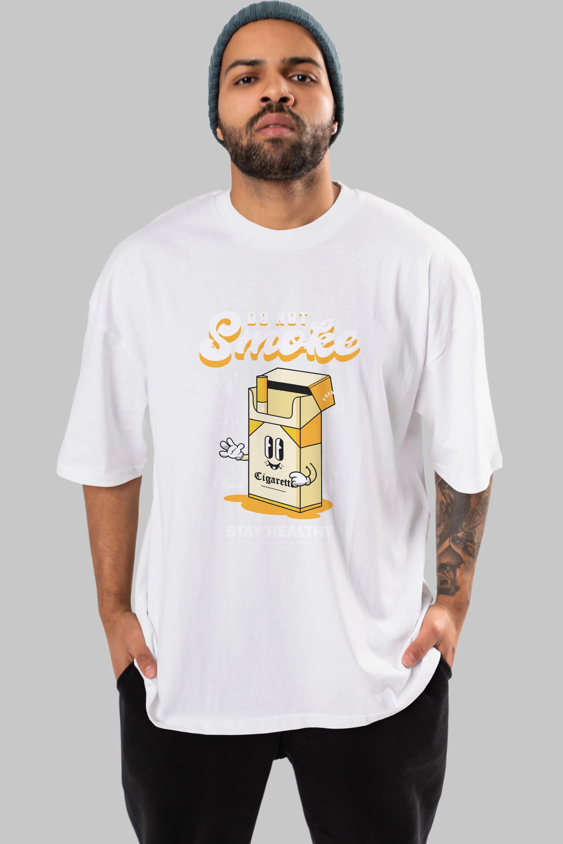 Do Not Smoke Ön Baskılı Oversize t-shirt Erkek Kadın Unisex