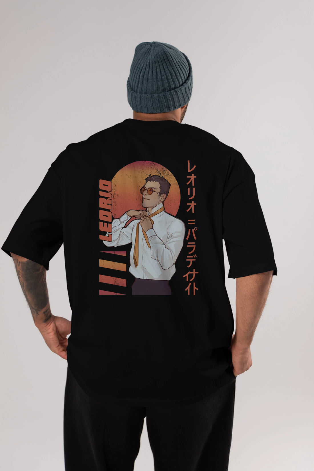 Leorio Paladiknight 5 (2) Anime Arka Baskılı Oversize t-shirt Erkek Kadın Unisex