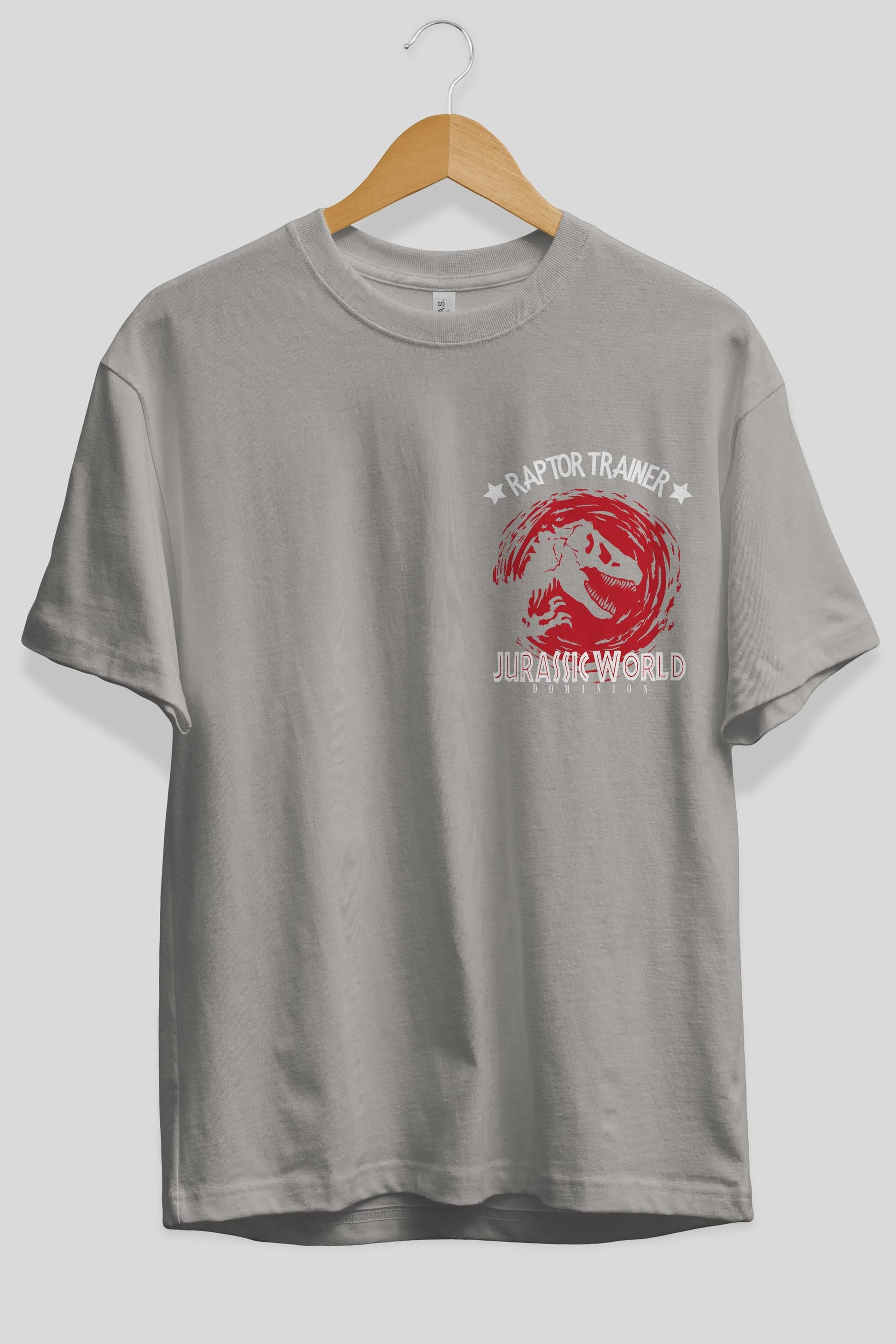 Jurassic Park (3) Ön Sol Baskılı Oversize t-shirt Erkek Kadın Unisex %100 Pamuk Bisiklet Yaka tişort