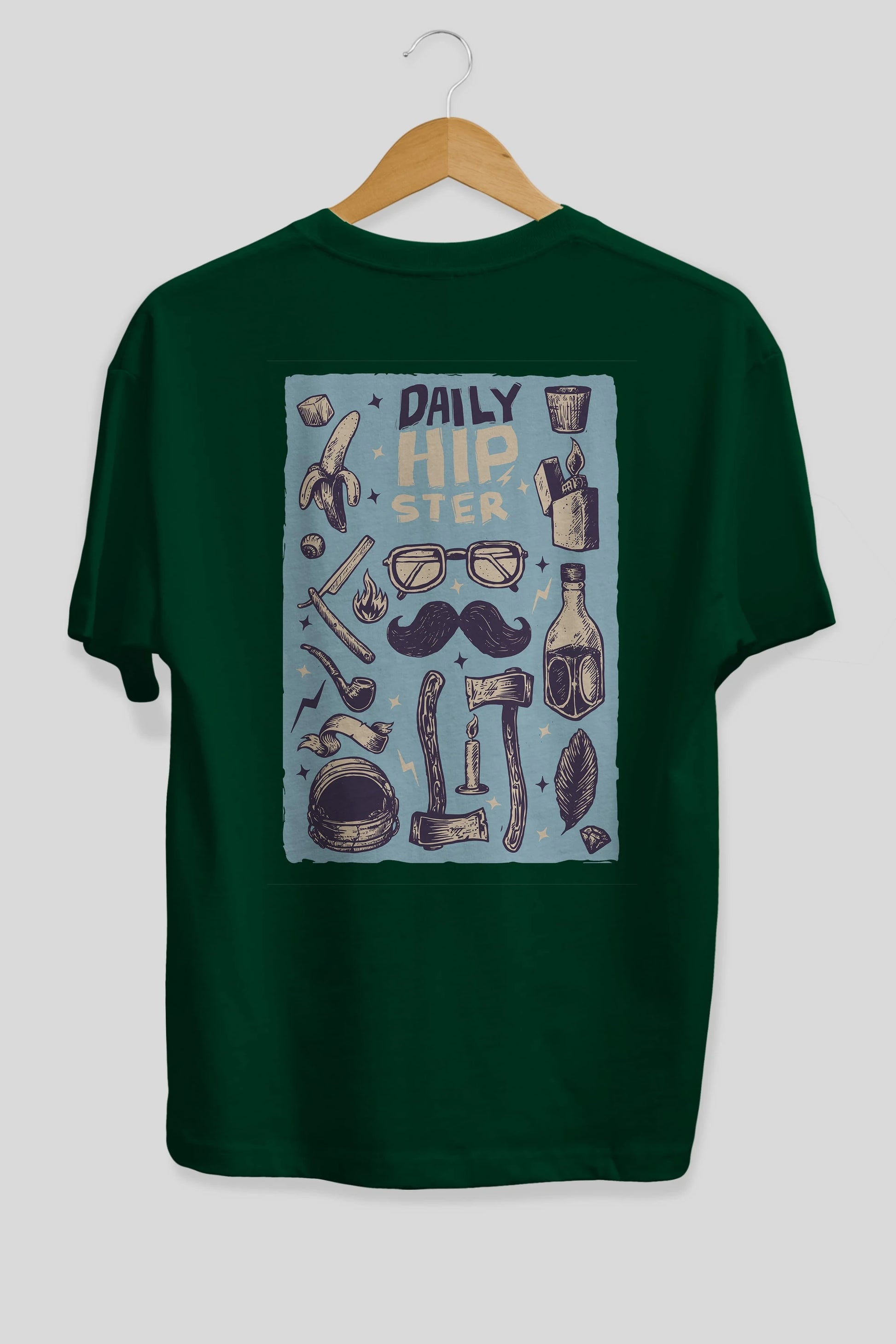 Hipster Arka Baskılı Oversize t-shirt Erkek Kadın Unisex %100 Pamuk