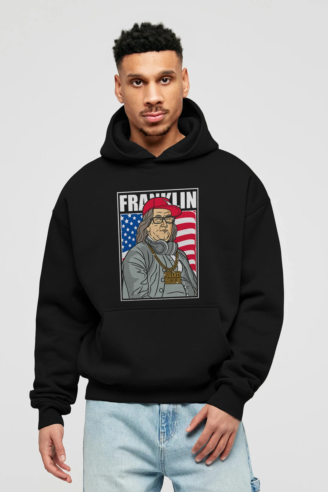 Franklin Rapper Ön Baskılı Hoodie Oversize Kapüşonlu Sweatshirt Erkek Kadın Unisex