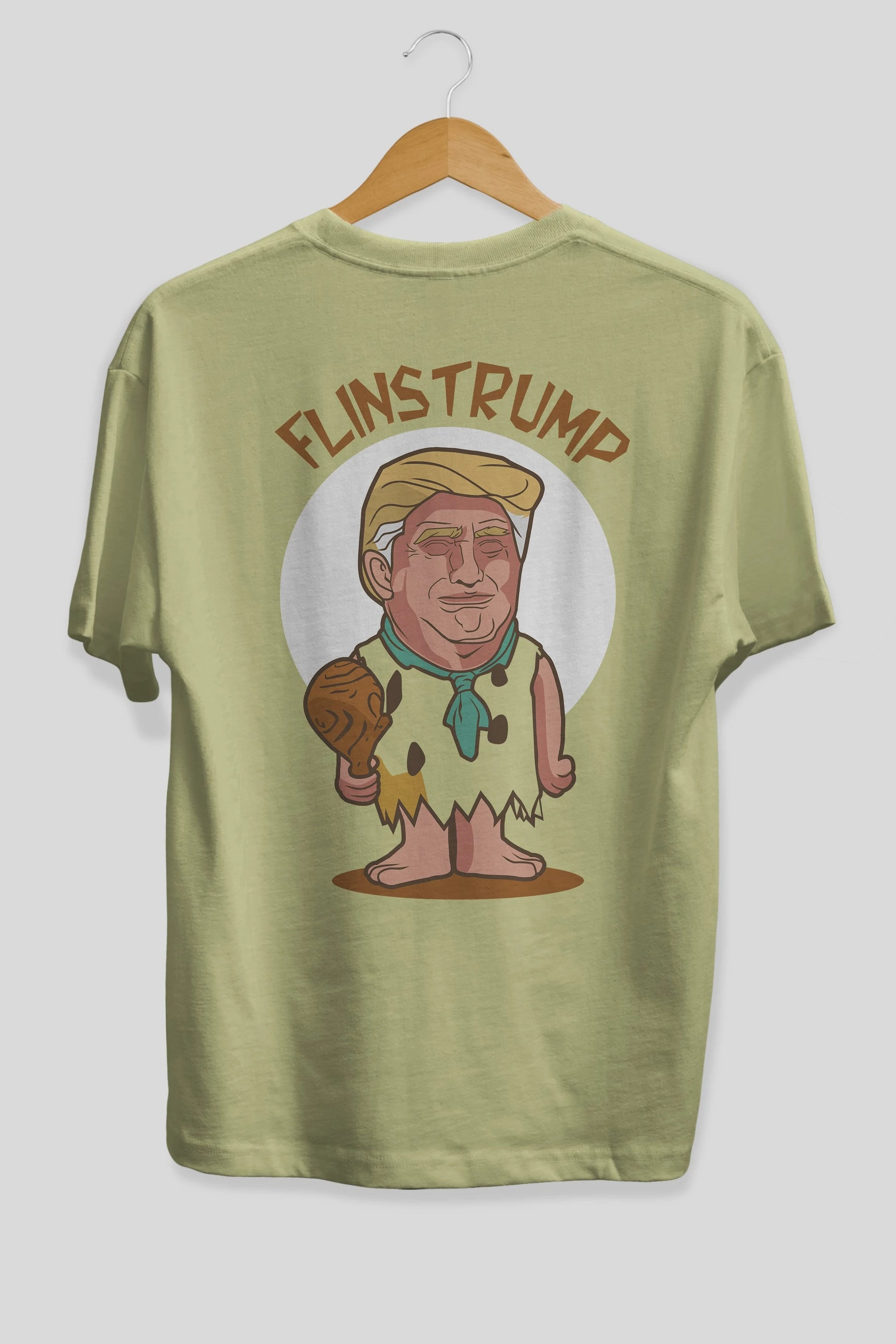 Flinstrump Arka Baskılı Oversize t-shirt Erkek Kadın Unisex %100 Pamuk tişort