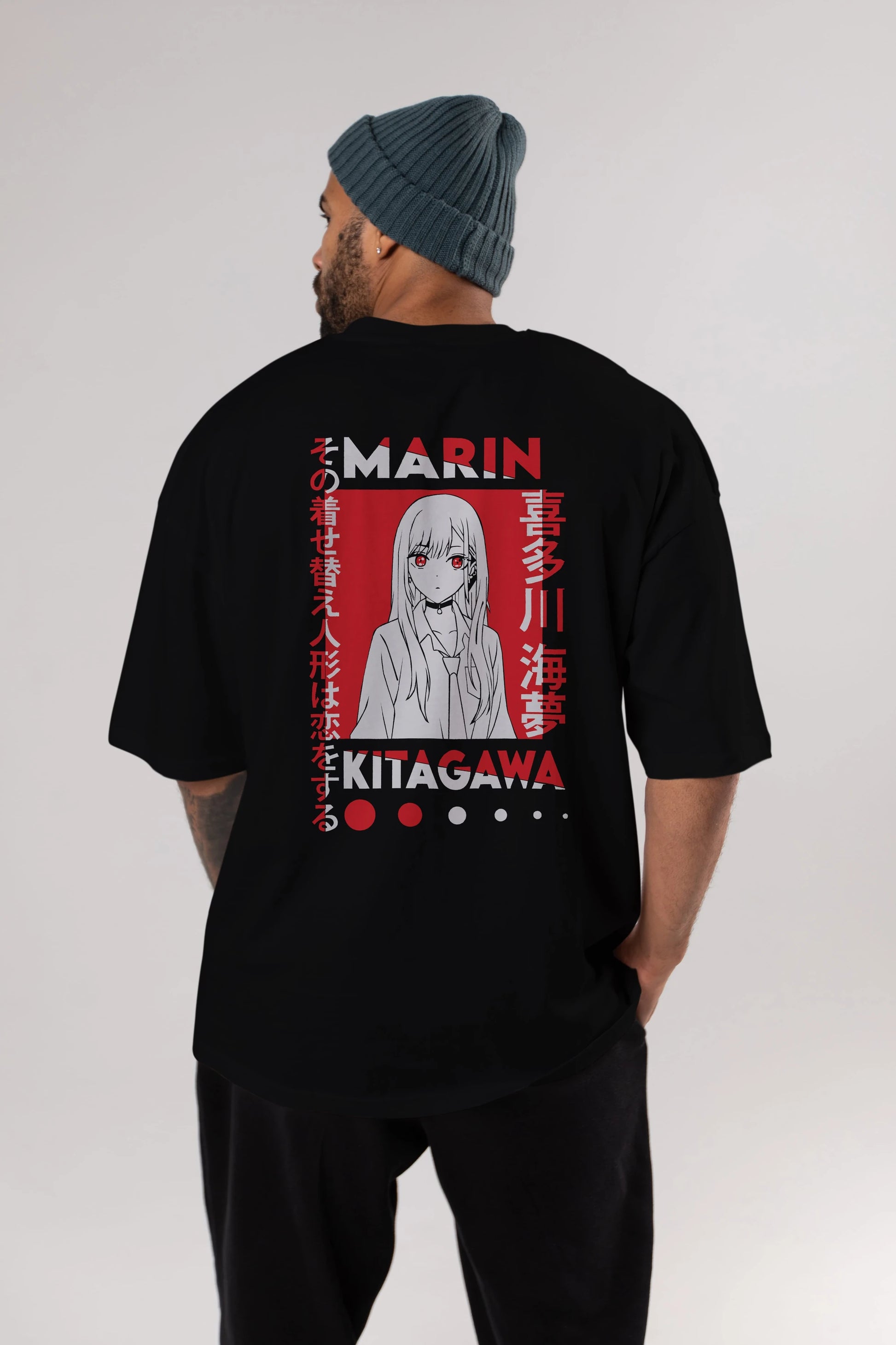 MARIN KITAGAWA Anime Arka Baskılı Oversize t-shirt Erkek Kadın Unisex