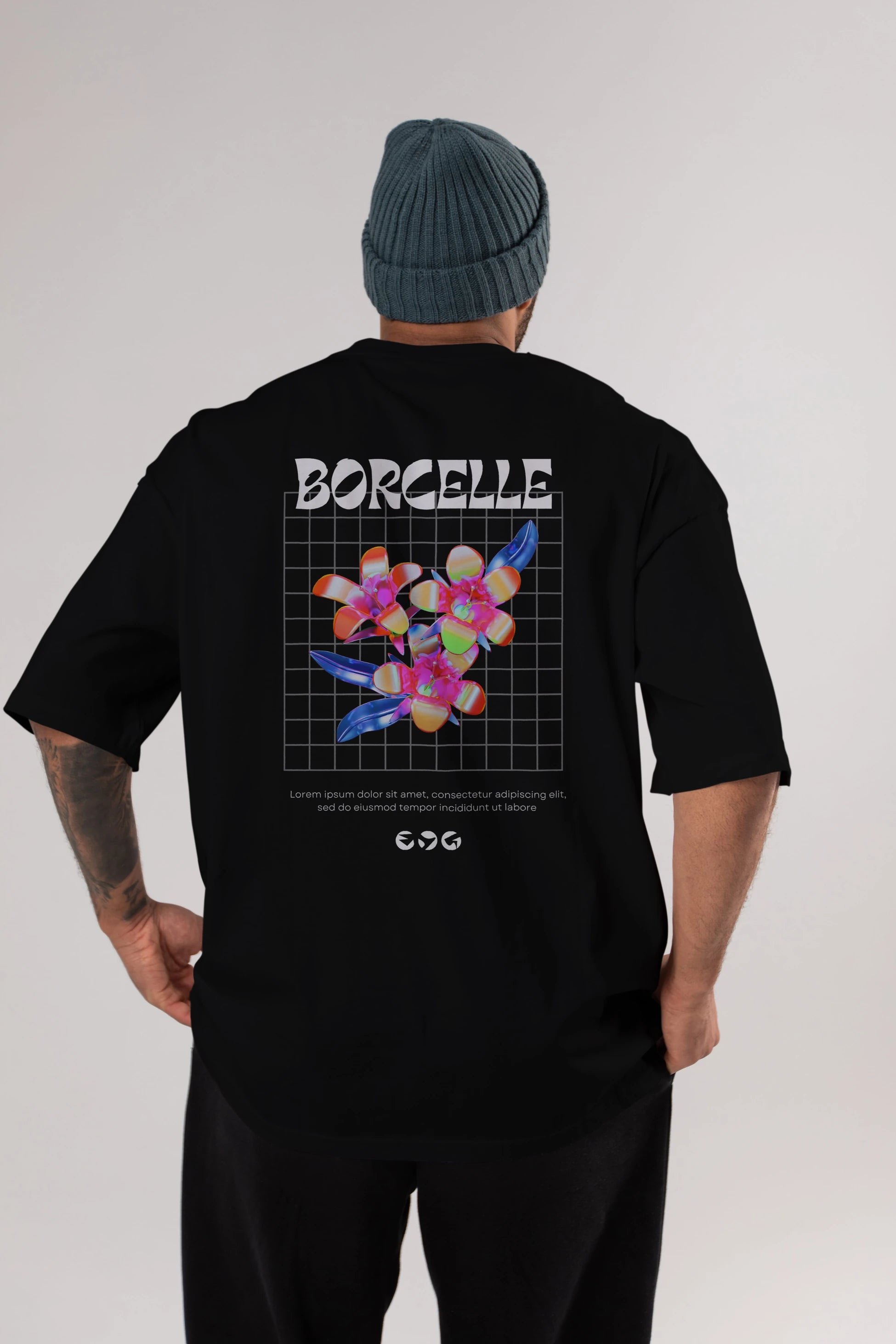 Borcelle Streetwear Arka Baskılı Oversize t-shirt Erkek Kadın Unisex