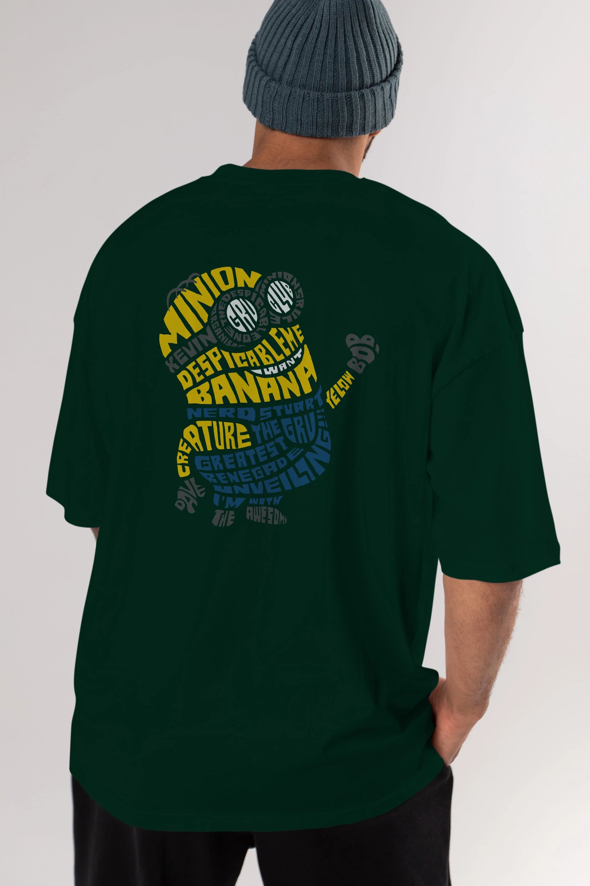 Minion Arka Baskılı Oversize t-shirt %100 pamuk Erkek Kadın Unisex