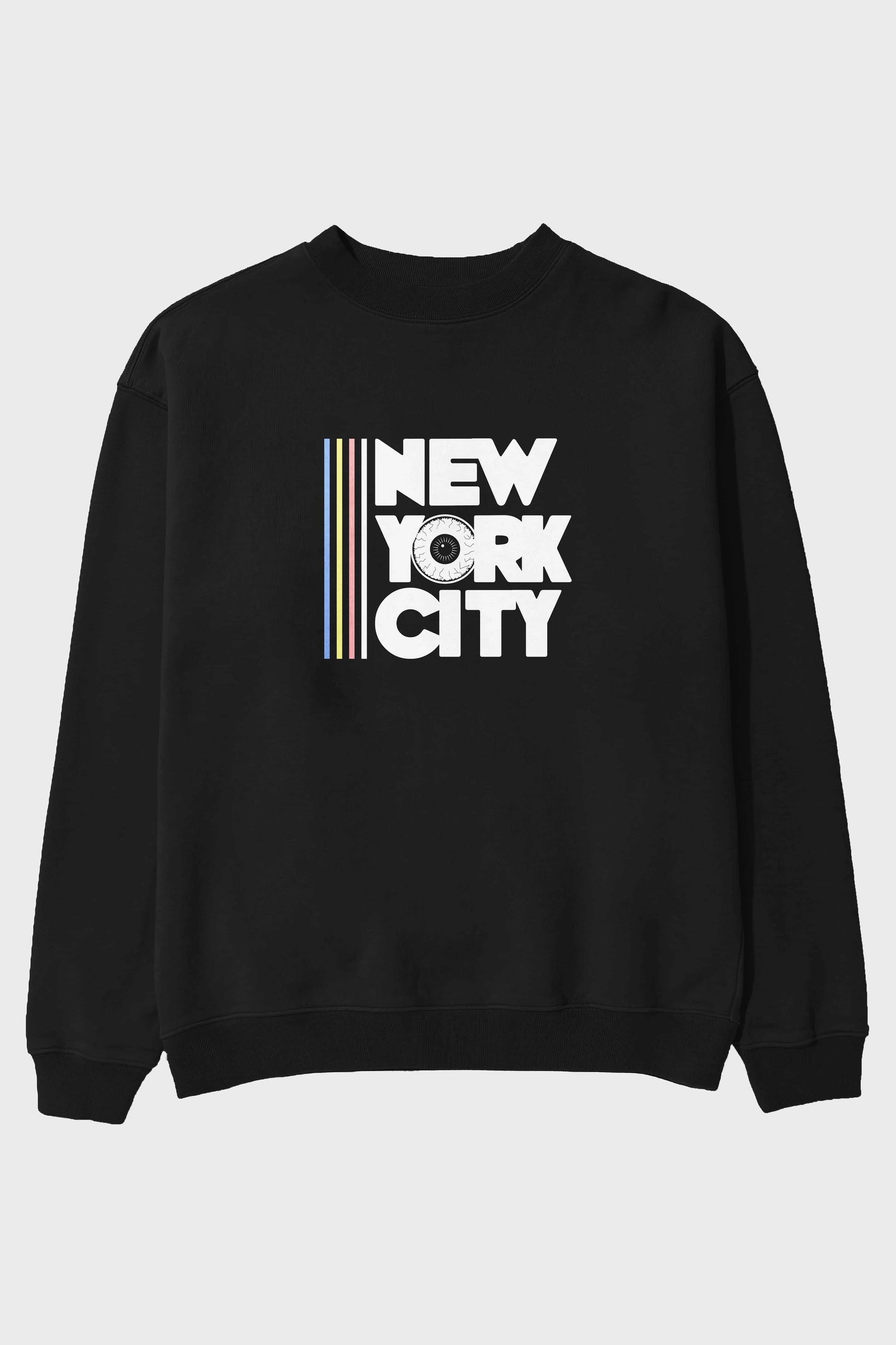 New York City Style Ön Baskılı Oversize Sweatshirt Erkek Kadın Unisex