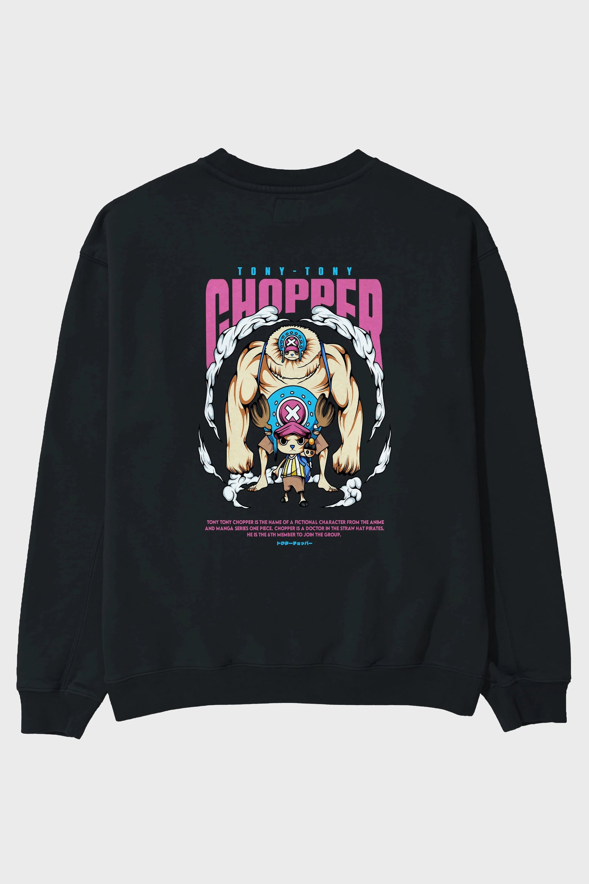 Tony Tony Chopper Anime Arka Baskılı Oversize Sweatshirt Erkek Kadın Unisex