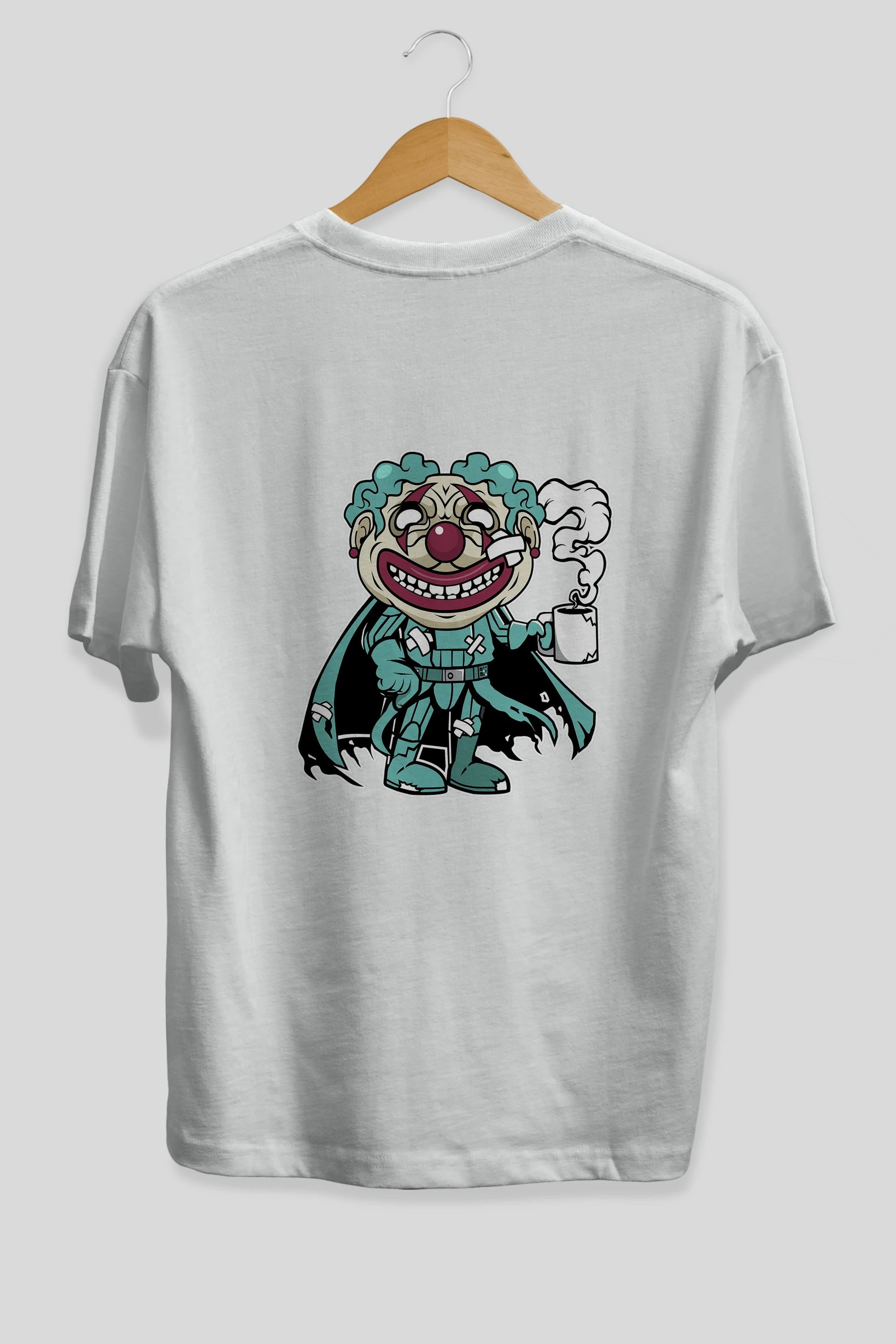 Super Clown Arka Baskılı Oversize t-shirt Erkek Kadın Unisex %100 Pamuk tişort