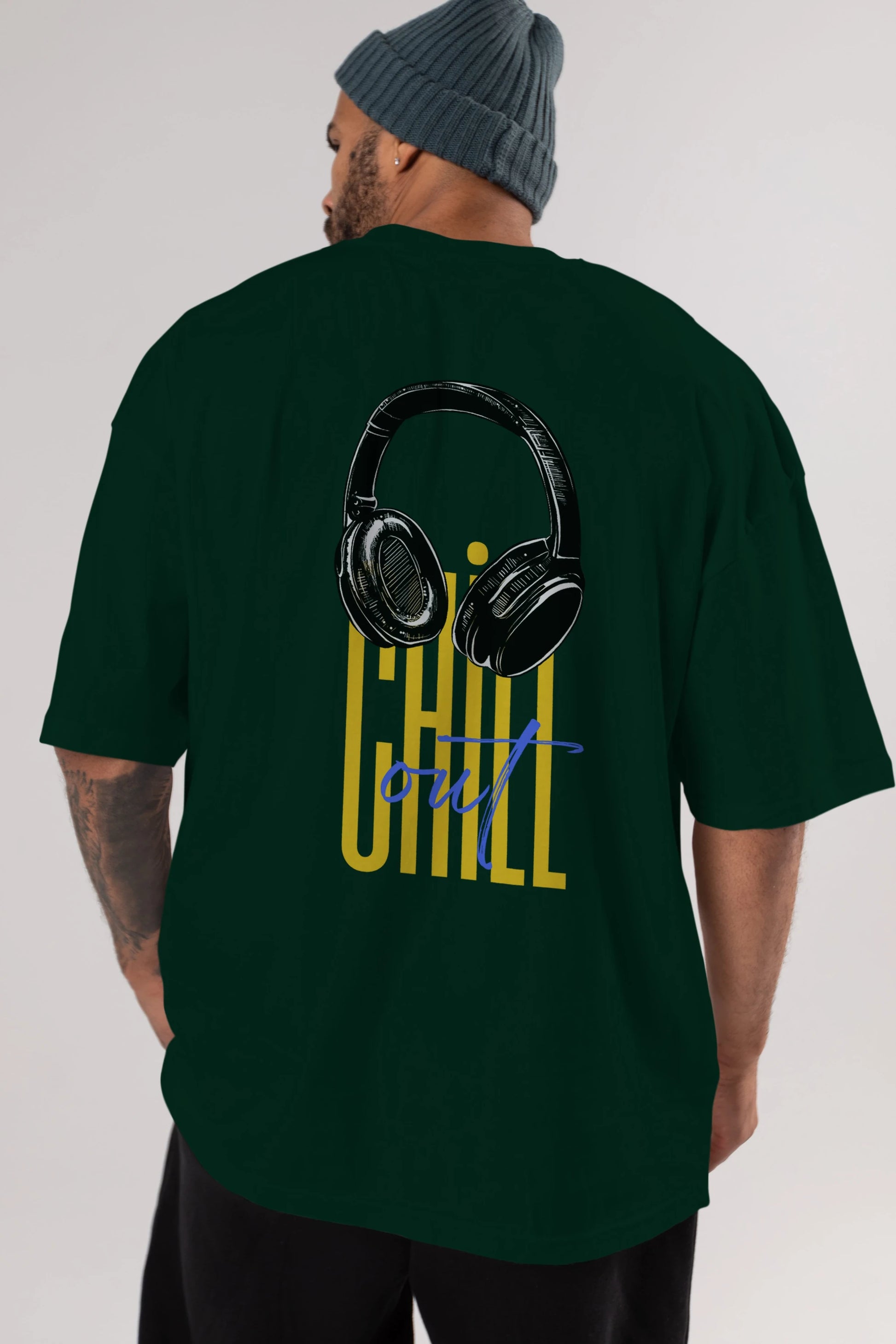 Chill Out Yazılı Arka Baskılı Oversize t-shirt Erkek Kadın Unisex