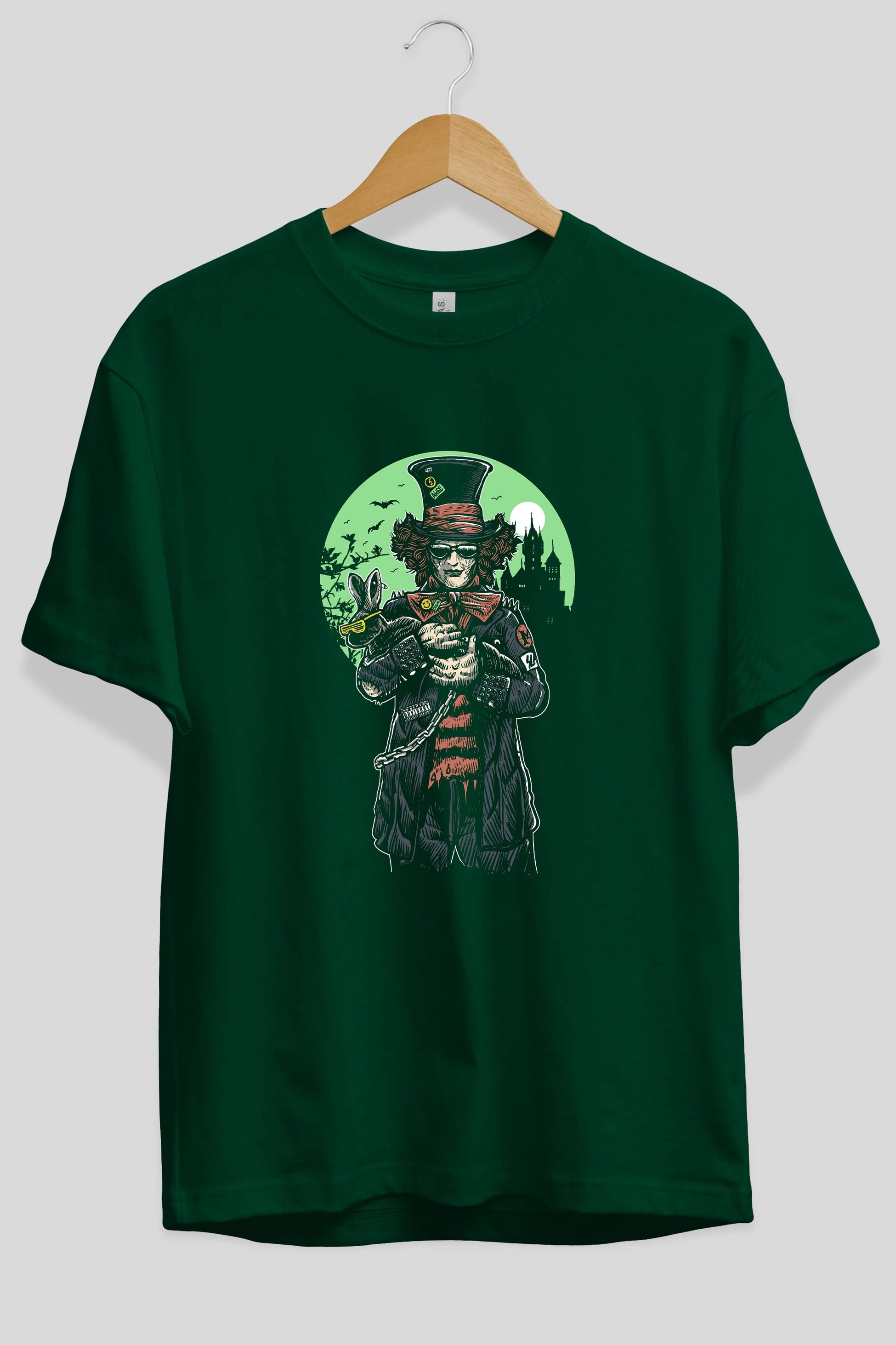 Mad Hatter Ön Baskılı Oversize t-shirt Erkek Kadın Unisex %100 Pamuk tişort
