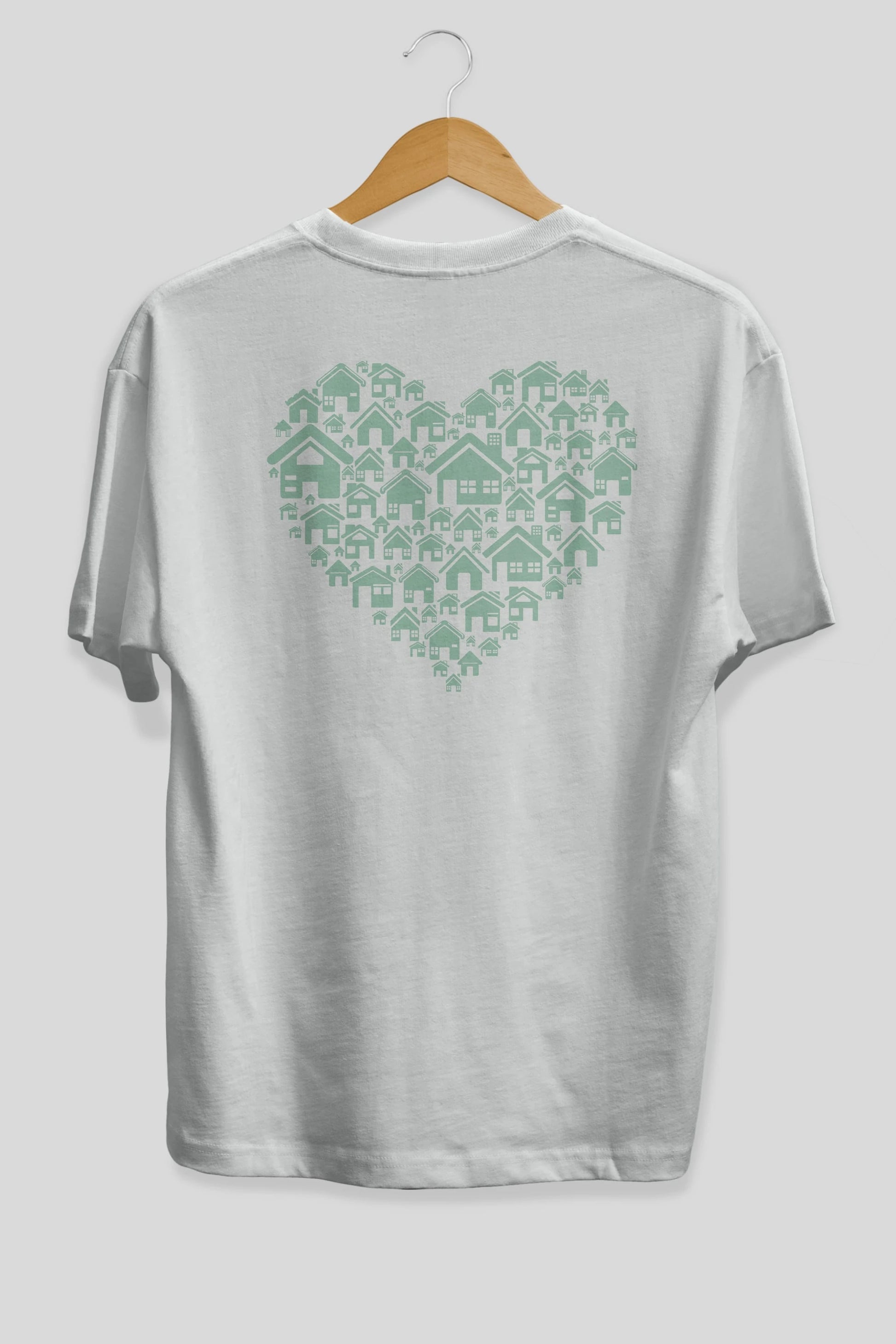 Home Heart Arka Baskılı Oversize t-shirt %100 pamuk Erkek Kadın Unisex