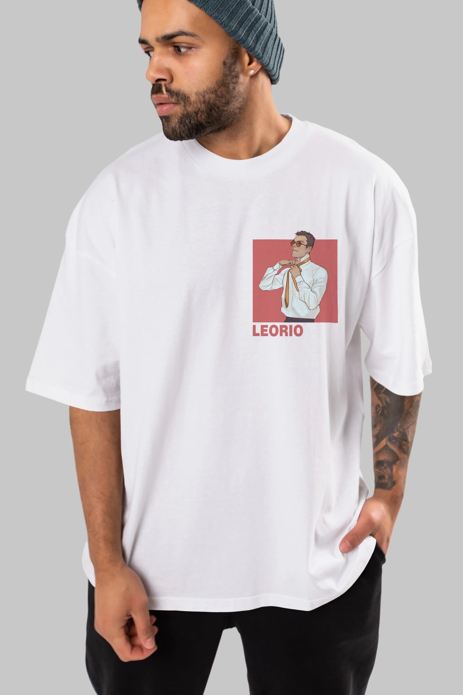 Leorio Paladiknight 5 Ön Sol Baskılı Oversize t-shirt Erkek Kadın Unisex %100 Pamuk Bisiklet Yaka tişort