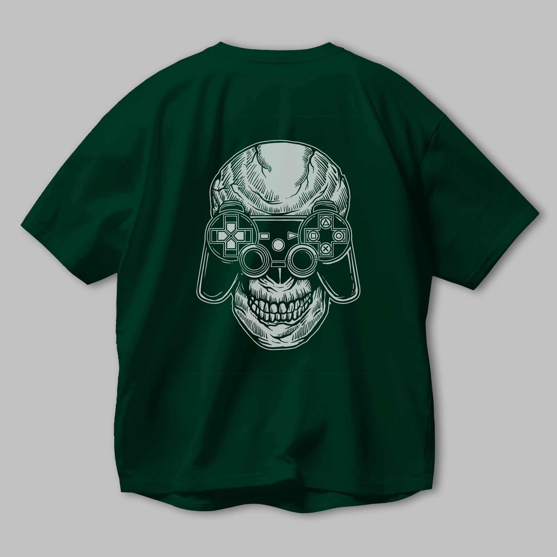 Skull Gamers Arka Baskılı Oversize t-shirt Erkek Kadın Unisex %100 Pamuk