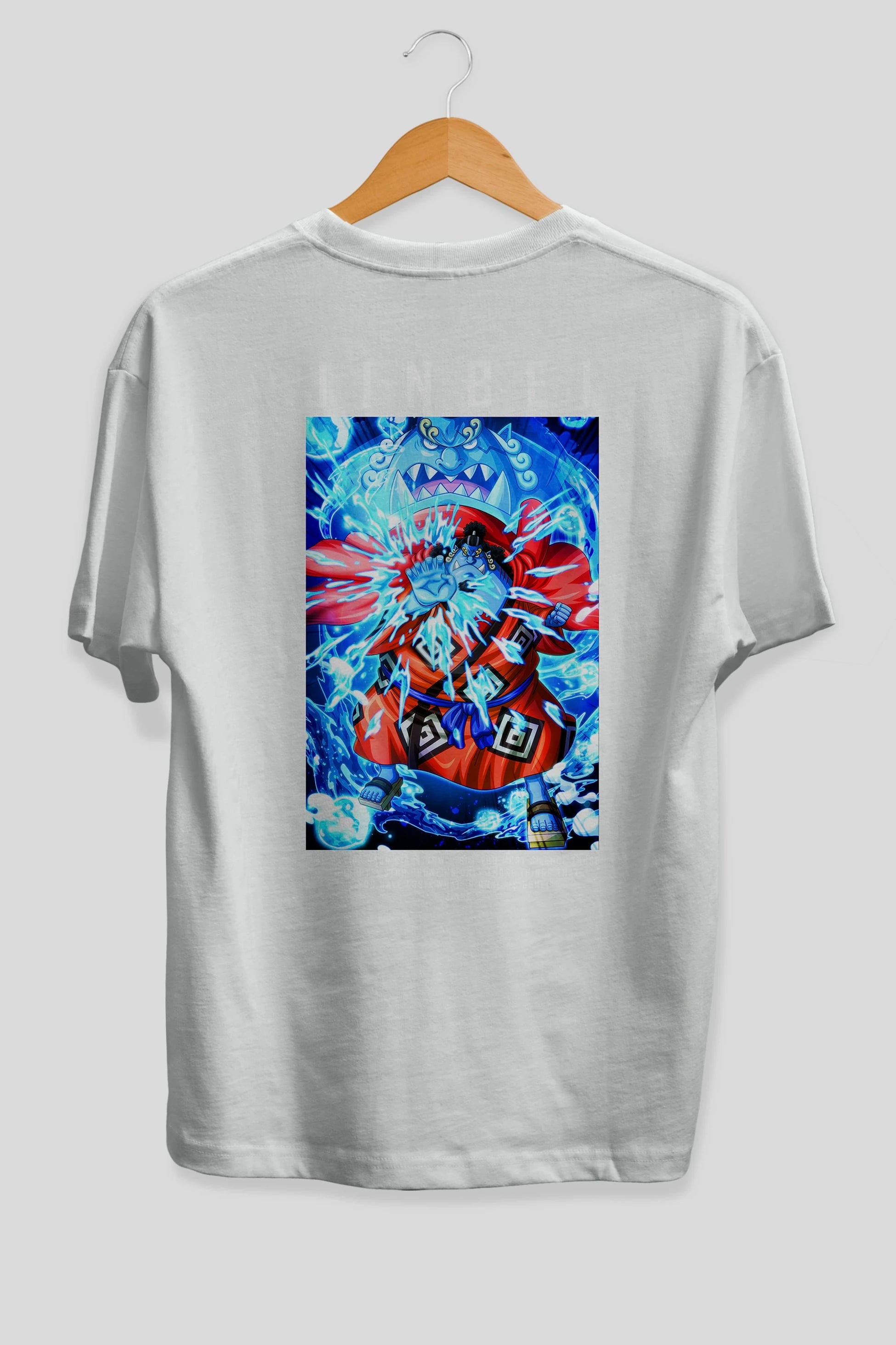 Jinbei Anime Arka Baskılı Oversize t-shirt Erkek Kadın Unisex %100 pamuk tişort