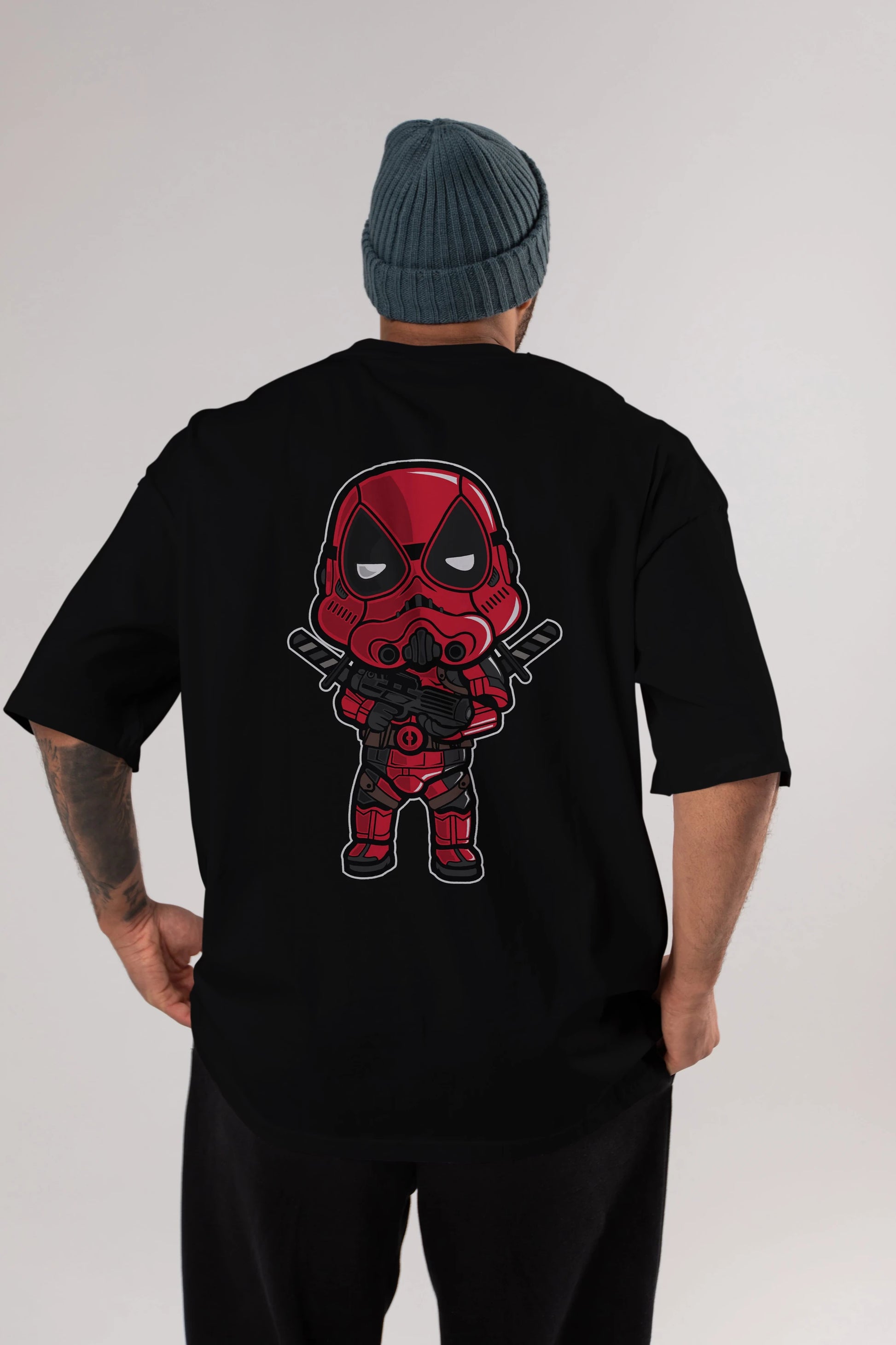 Deadpool (22) Arka Baskılı Oversize t-shirt Erkek Kadın Unisex %100 Pamuk Bisiklet Yaka tişort