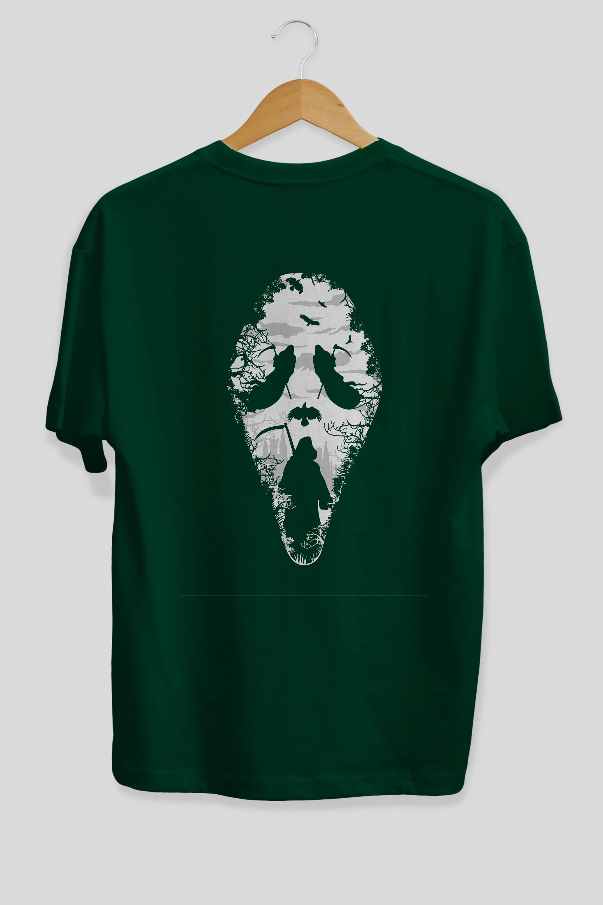 Reaper Scream Arka Baskılı Oversize t-shirt %100 pamuk Erkek Kadın Unisex