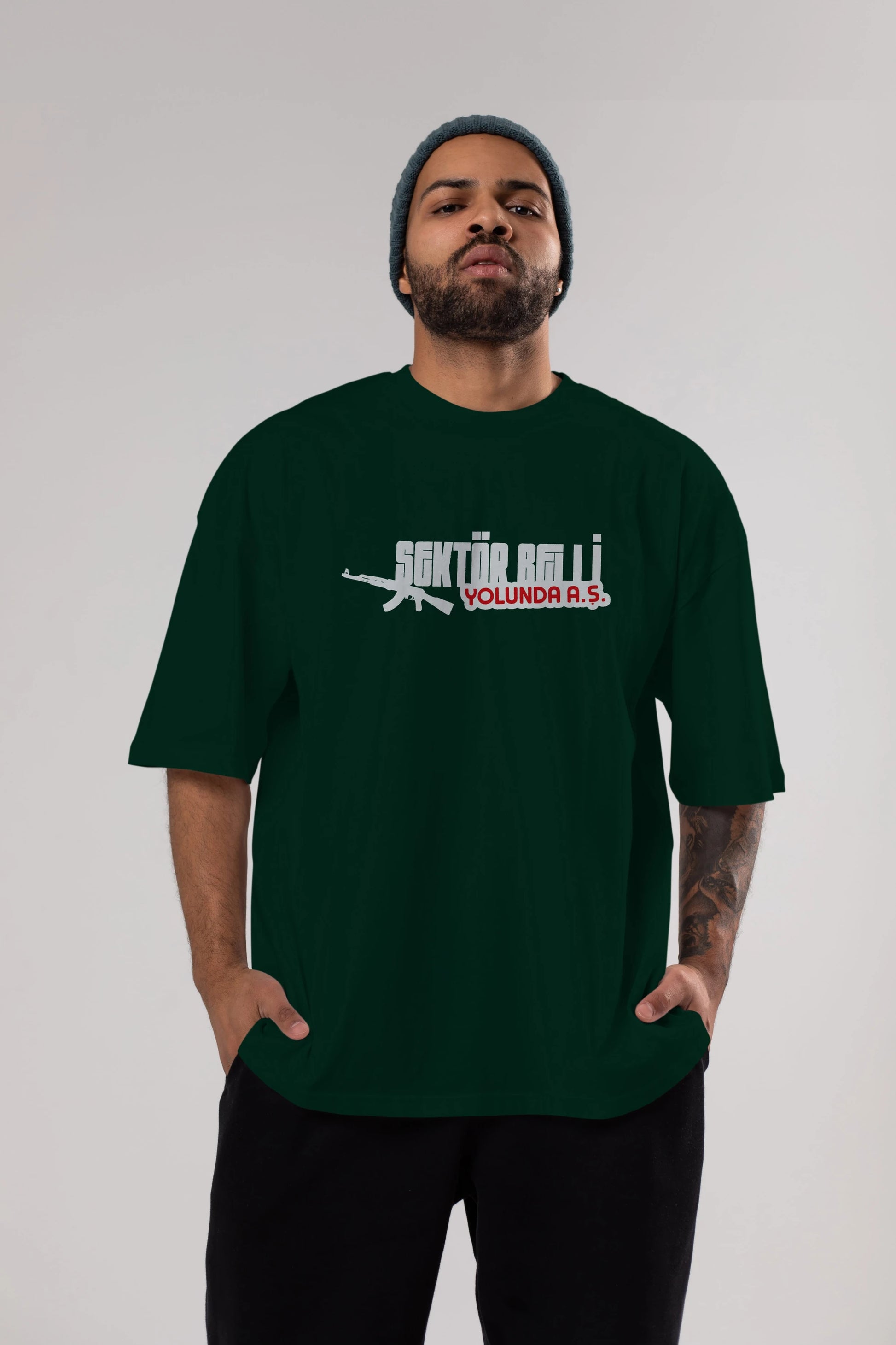 Sektör Belli Ön Baskılı Oversize t-shirt %100 pamuk Erkek Kadın Unisex
