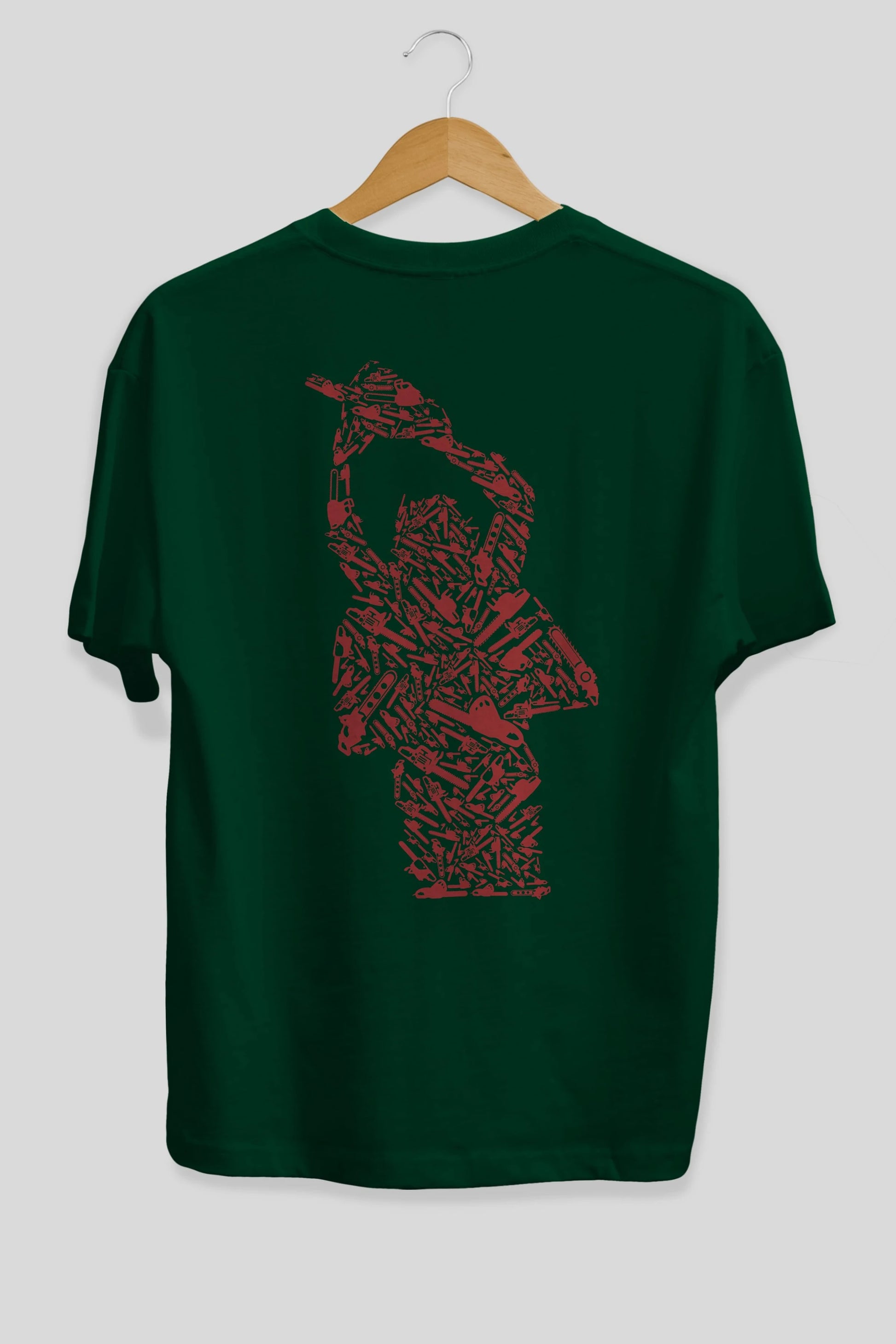 Chainsaw Arka Baskılı Oversize t-shirt %100 pamuk Erkek Kadın Unisex