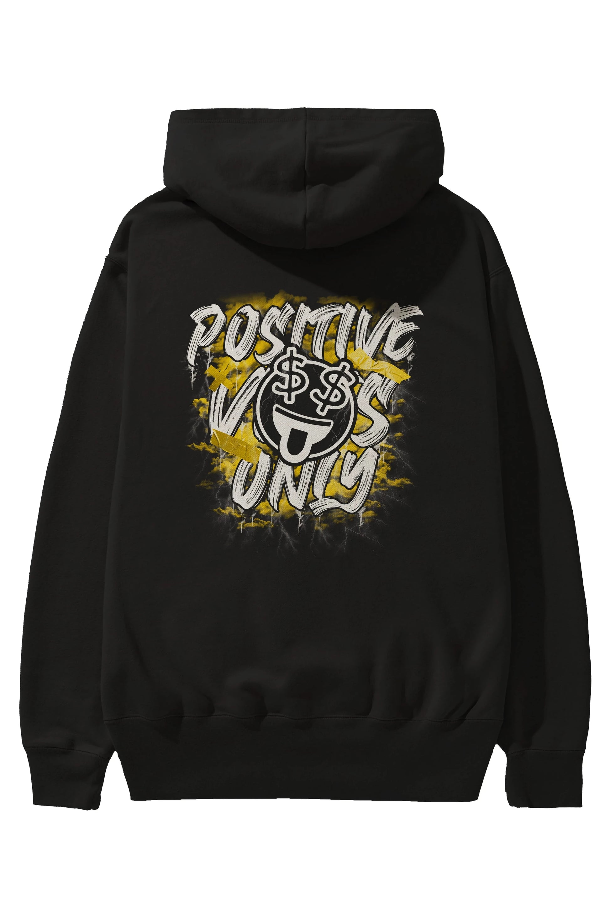 Positive Only Arka Baskılı Hoodie Oversize Kapüşonlu Sweatshirt Erkek Kadın Unisex