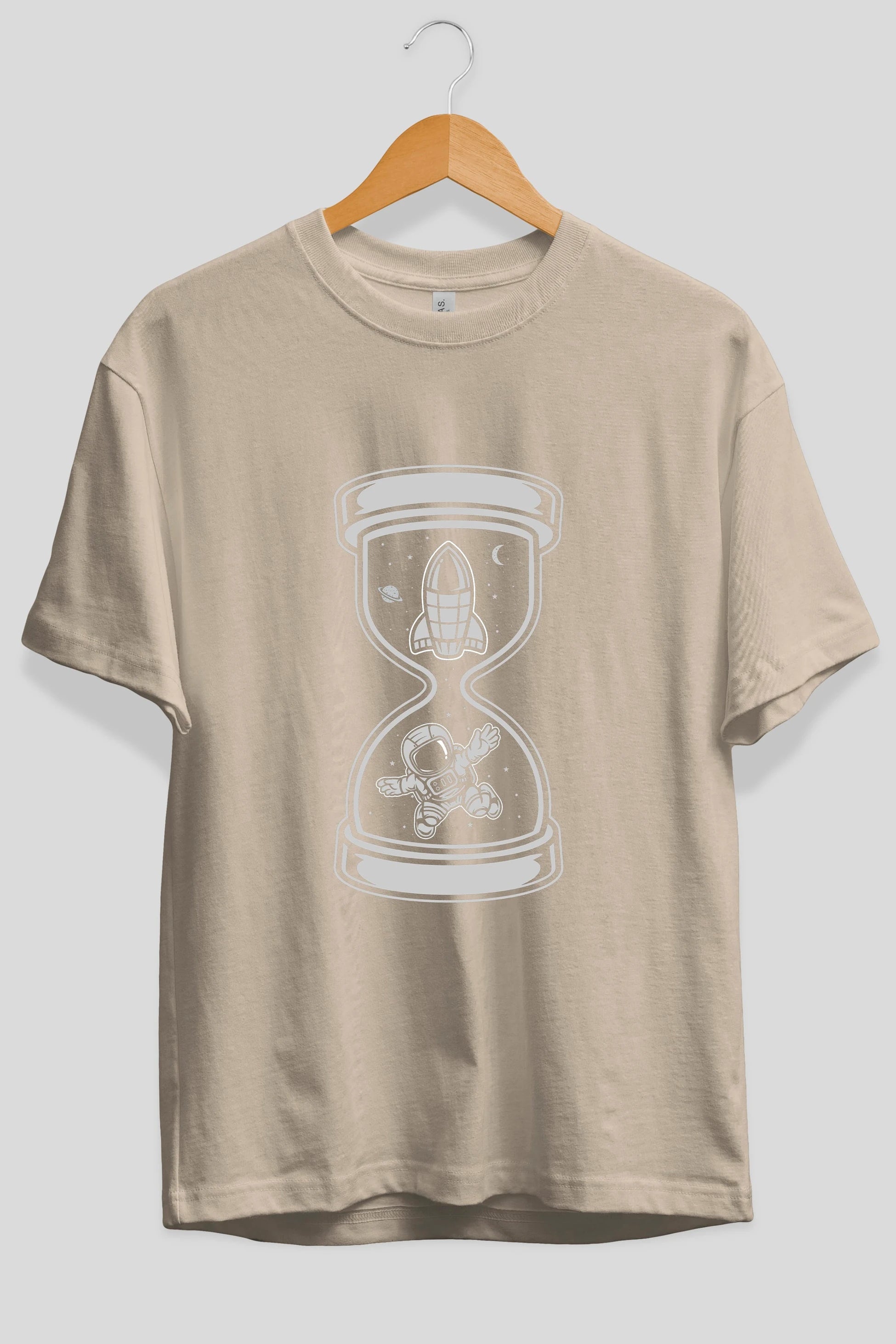 Astronaut Time Ön Baskılı Oversize t-shirt Erkek Kadın Unisex