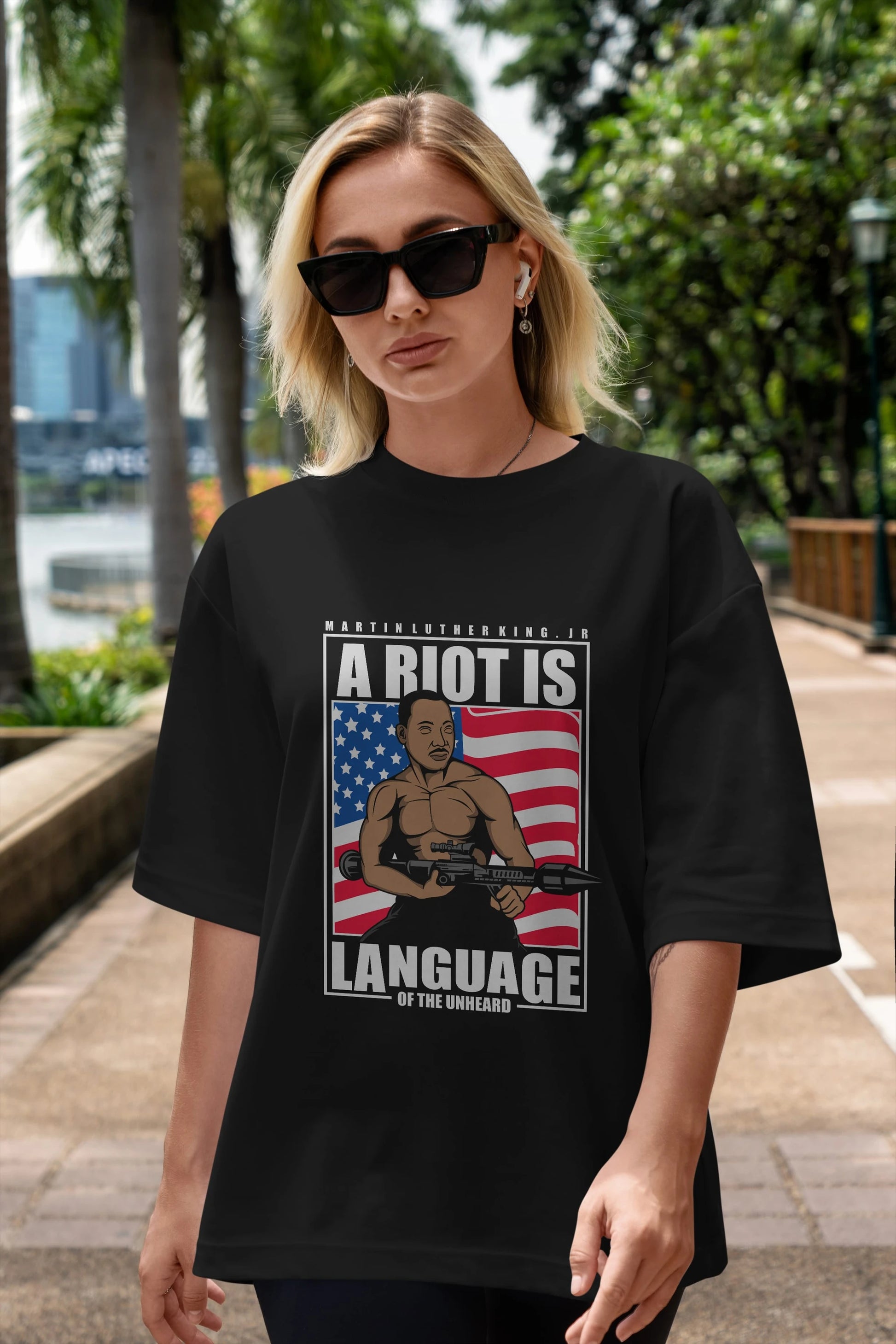 Luther King Jr Rambo Ön Baskılı Oversize t-shirt Erkek Kadın Unisex %100 Pamuk tişort