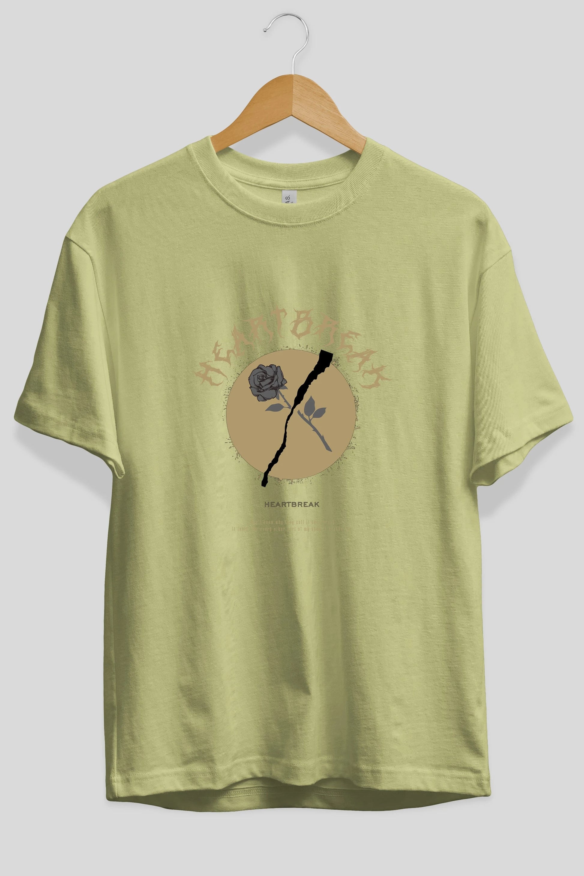 Heartbreak Ön Baskılı Oversize t-shirt Erkek Kadın Unisex