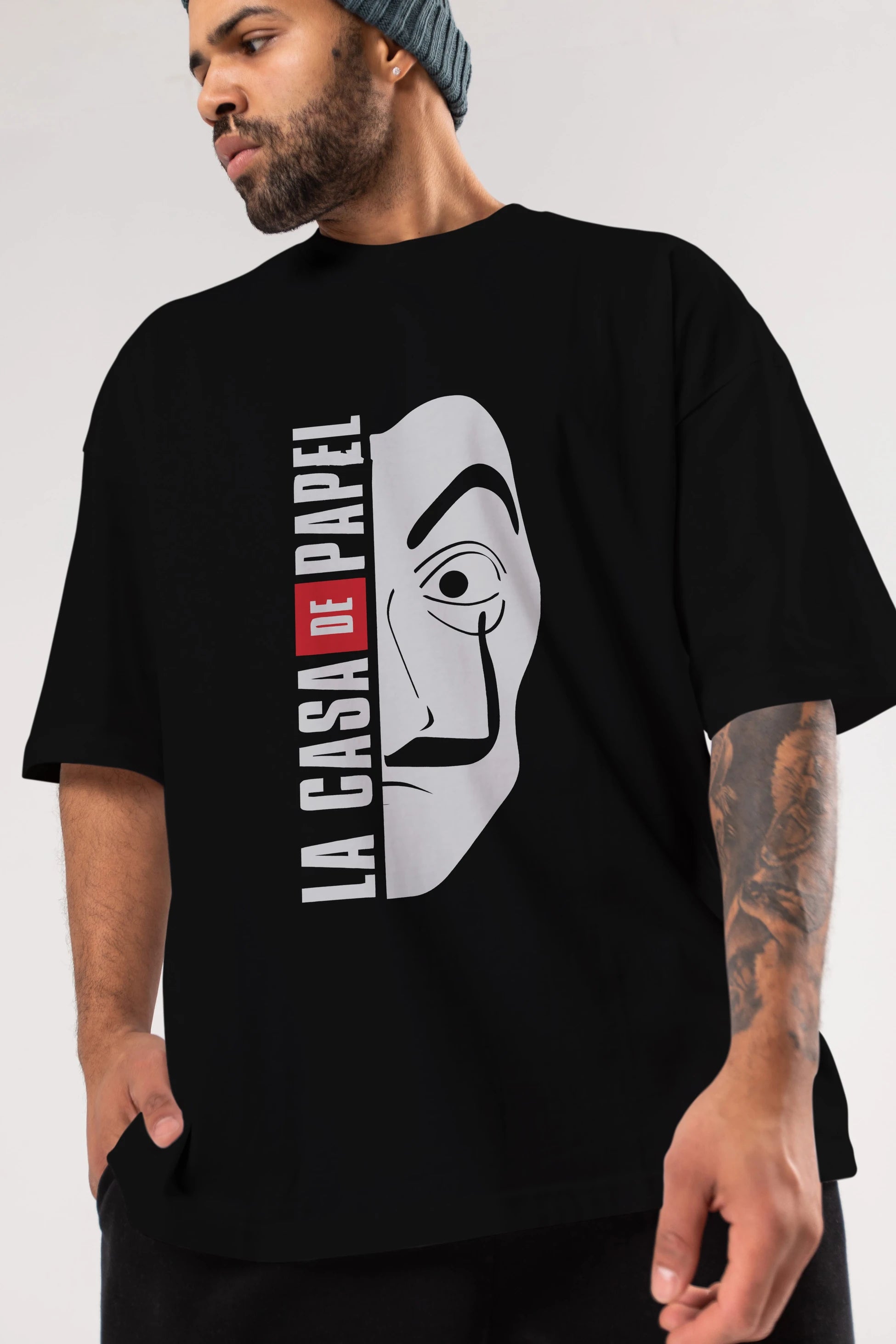 La Casa De Papel (3) Ön Baskılı Oversize t-shirt Erkek Kadın Unisex %100 Pamuk Bisiklet Yaka tişort