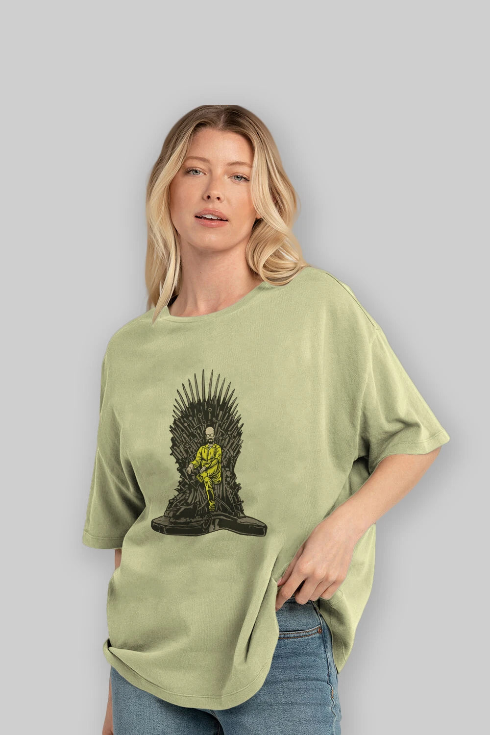 Danger Throne Ön Baskılı Oversize t-shirt Erkek Kadın Unisex %100 Pamuk tişort
