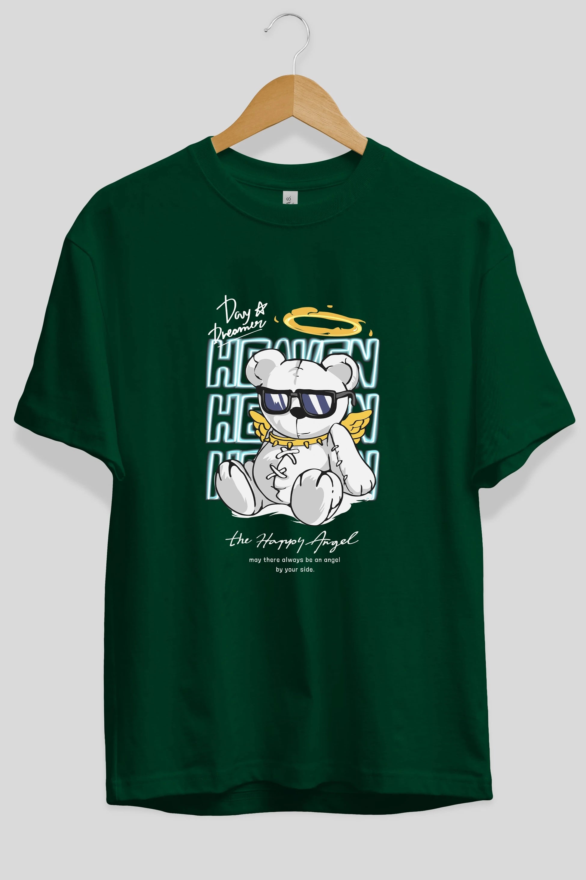 Heaven Bear Ön Baskılı Oversize t-shirt Erkek Kadın Unisex