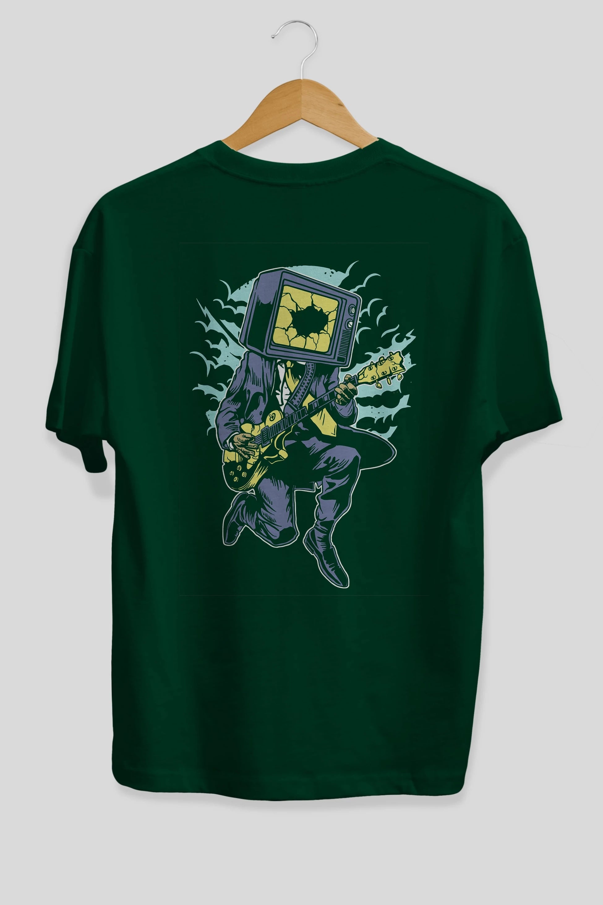 Death Rock Arka Baskılı Oversize t-shirt Erkek Kadın Unisex %100 Pamuk