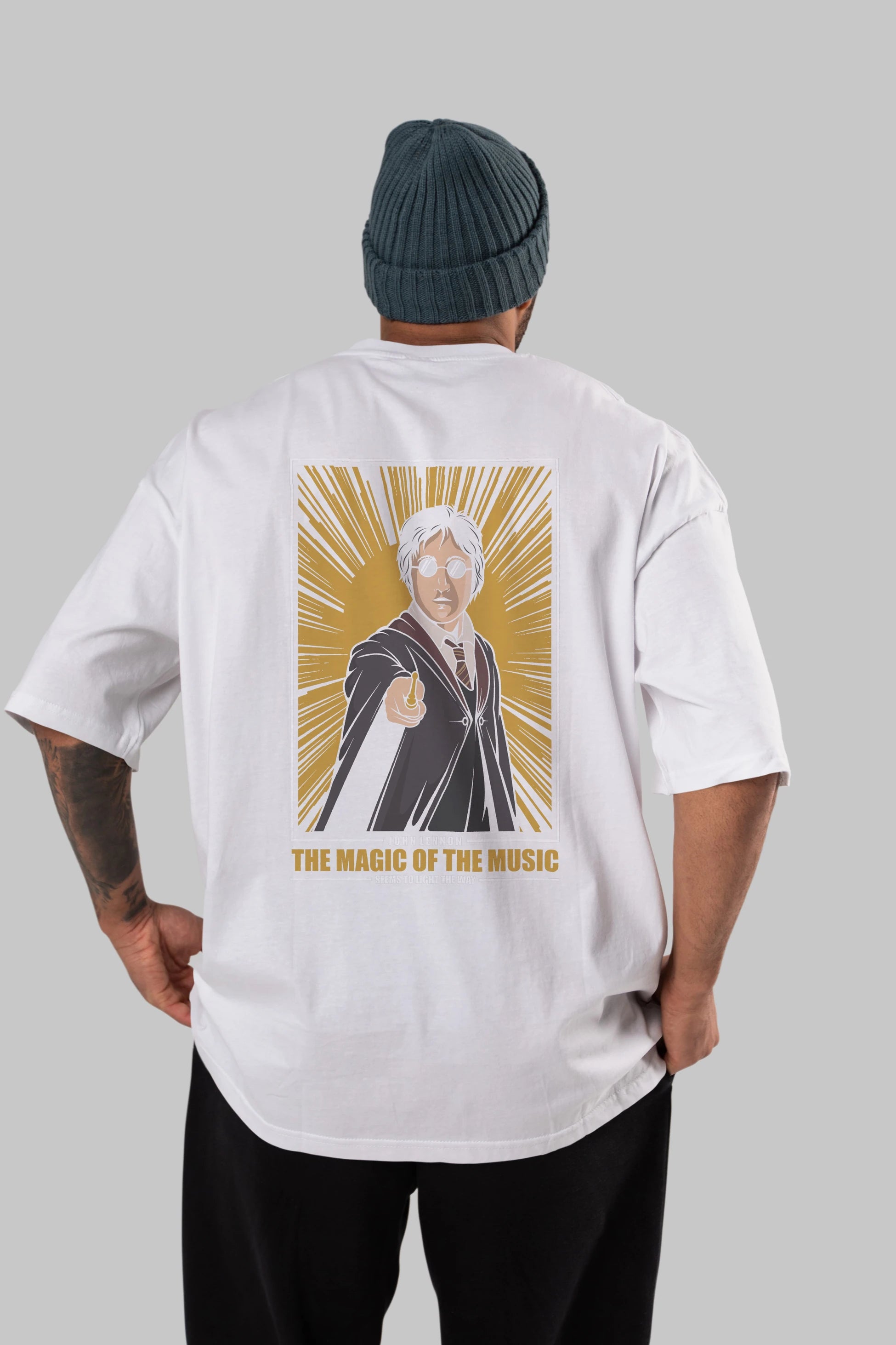 John Potter Arka Baskılı Oversize t-shirt Erkek Kadın Unisex %100 Pamuk tişort