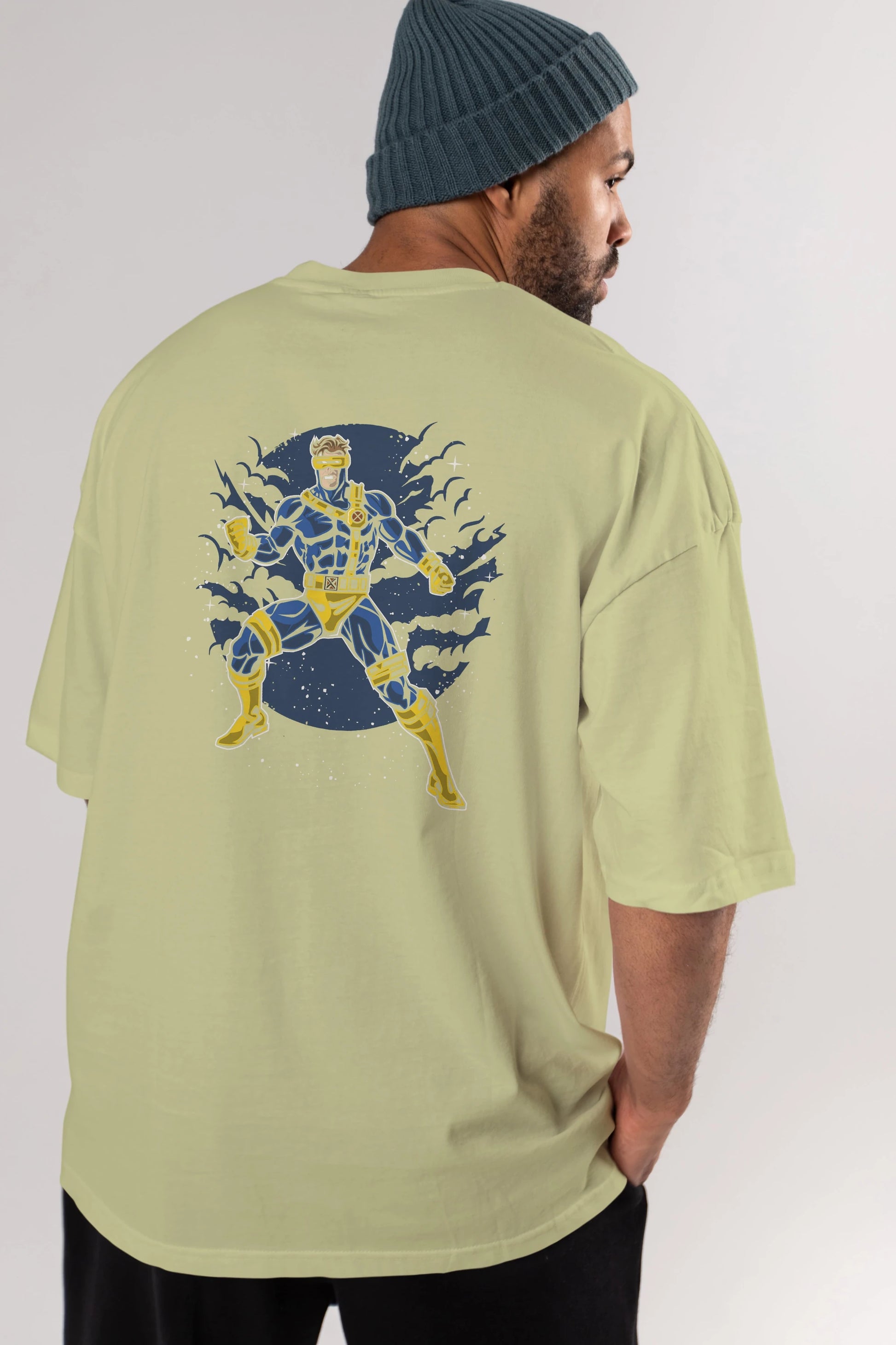 CYCLOPS Arka Baskılı Oversize t-shirt Erkek Kadın Unisex %100 Pamuk