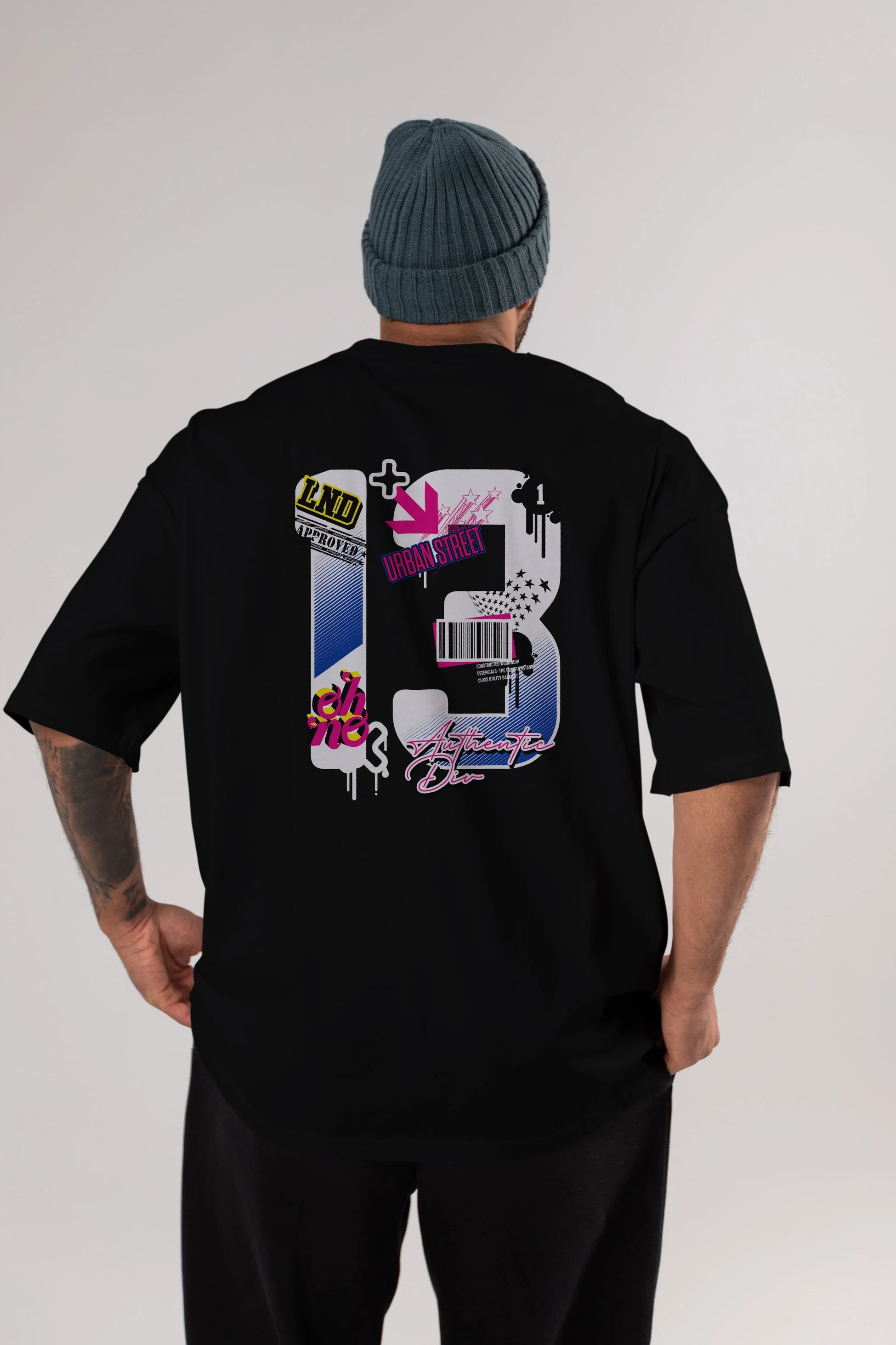 Urban Street 13 Arka Baskılı Oversize t-shirt Erkek Kadın Unisex