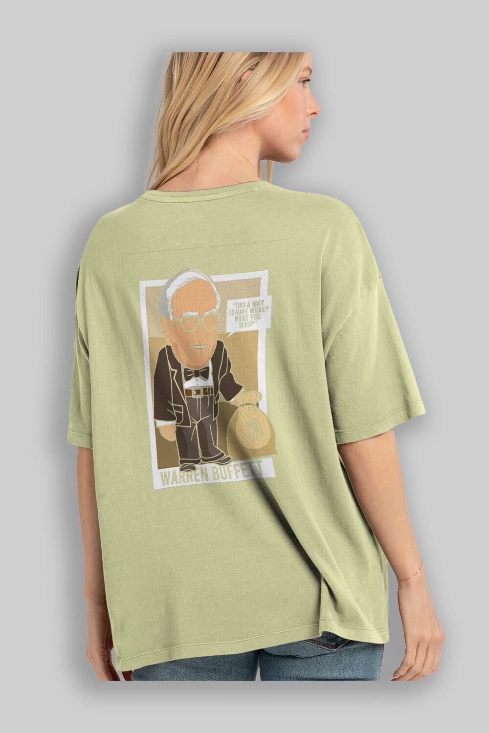 Warren Buffet Up Carl Arka Baskılı Oversize t-shirt Erkek Kadın Unisex %100 Pamuk tişort