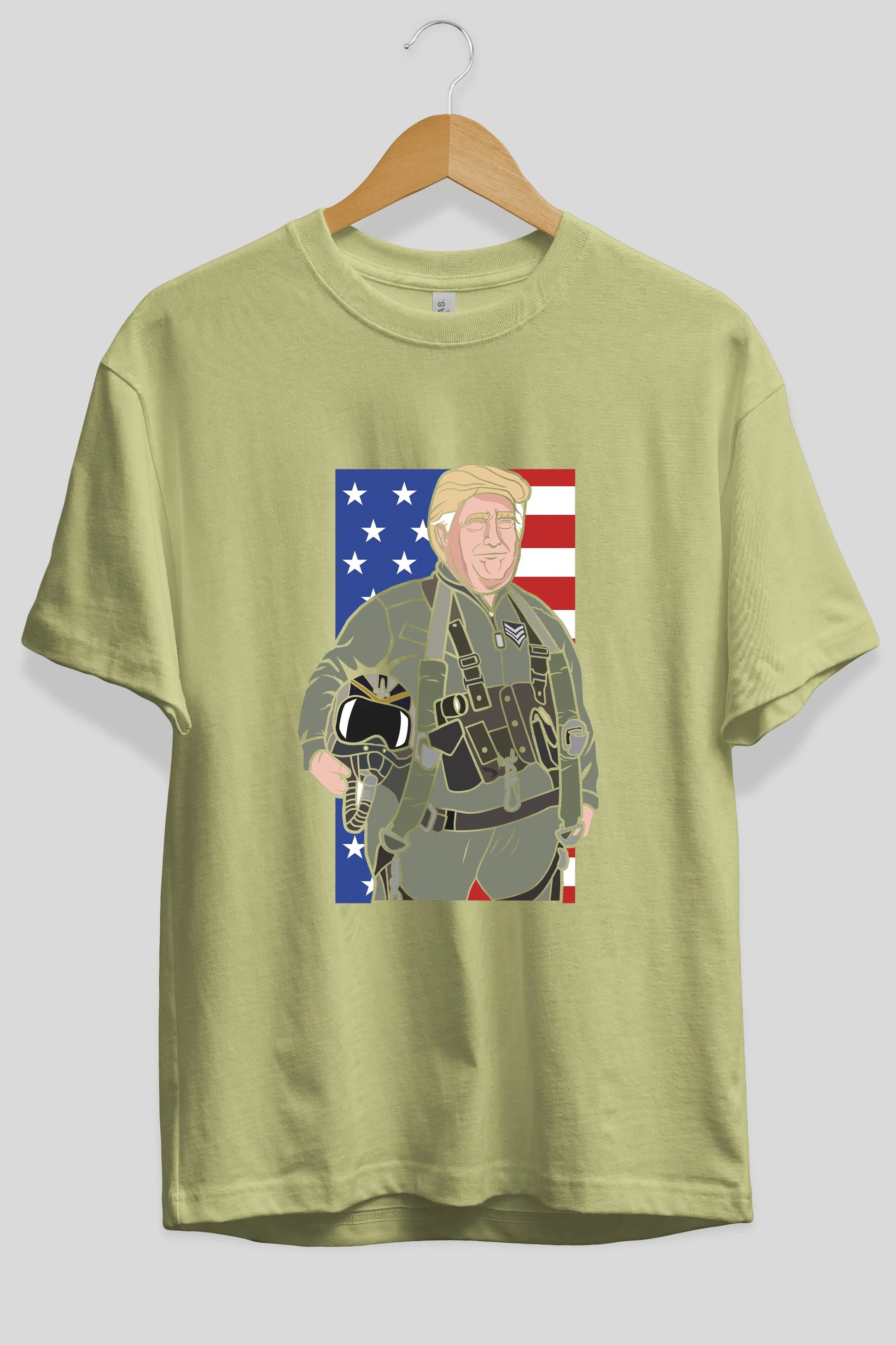 Trump Jetplane Pilot Ön Baskılı Oversize t-shirt Erkek Kadın Unisex %100 Pamuk tişort