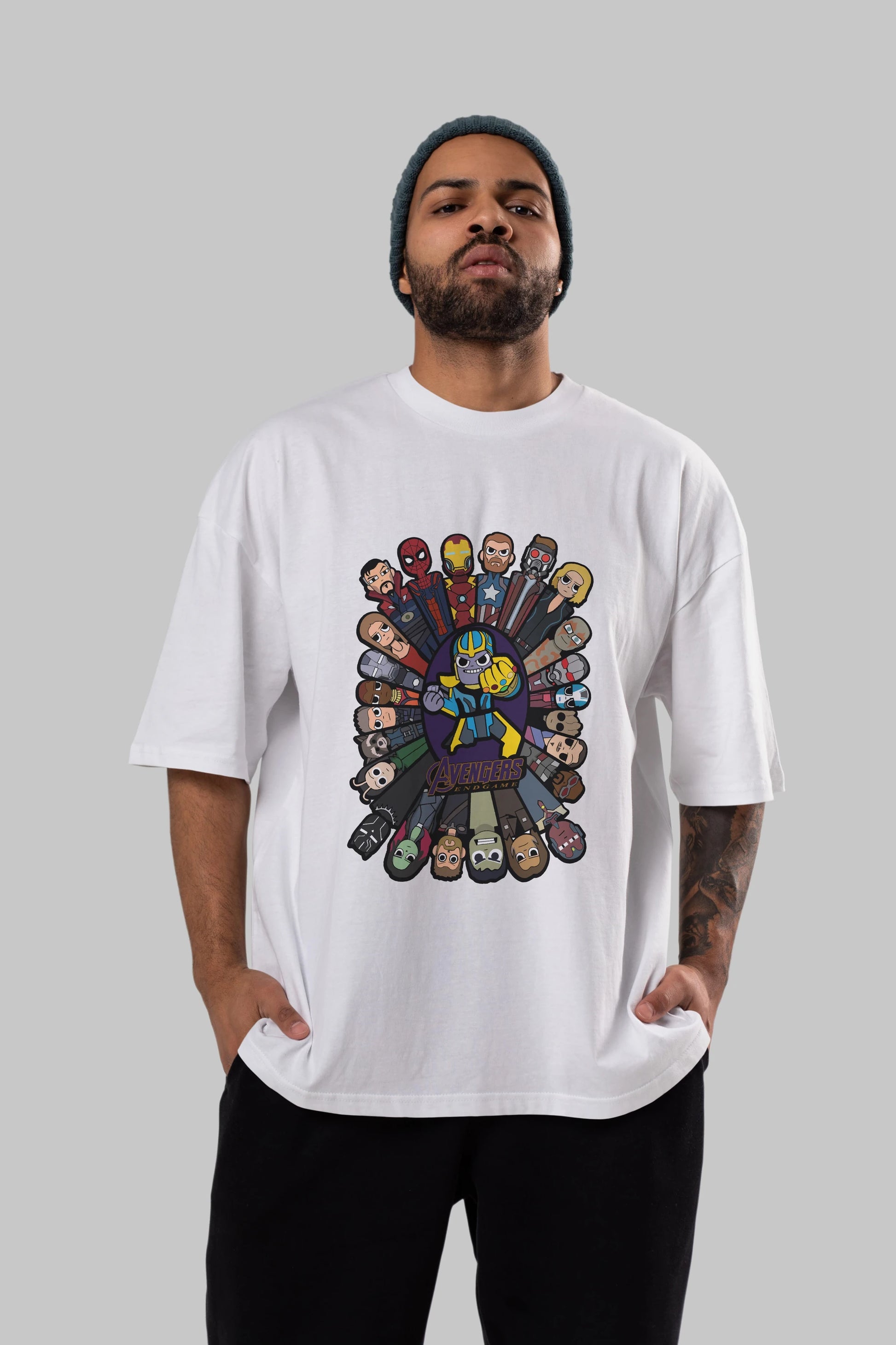The Avengers (2) Ön Baskılı Oversize t-shirt Erkek Kadın Unisex %100 Pamuk Bisiklet Yaka tişort