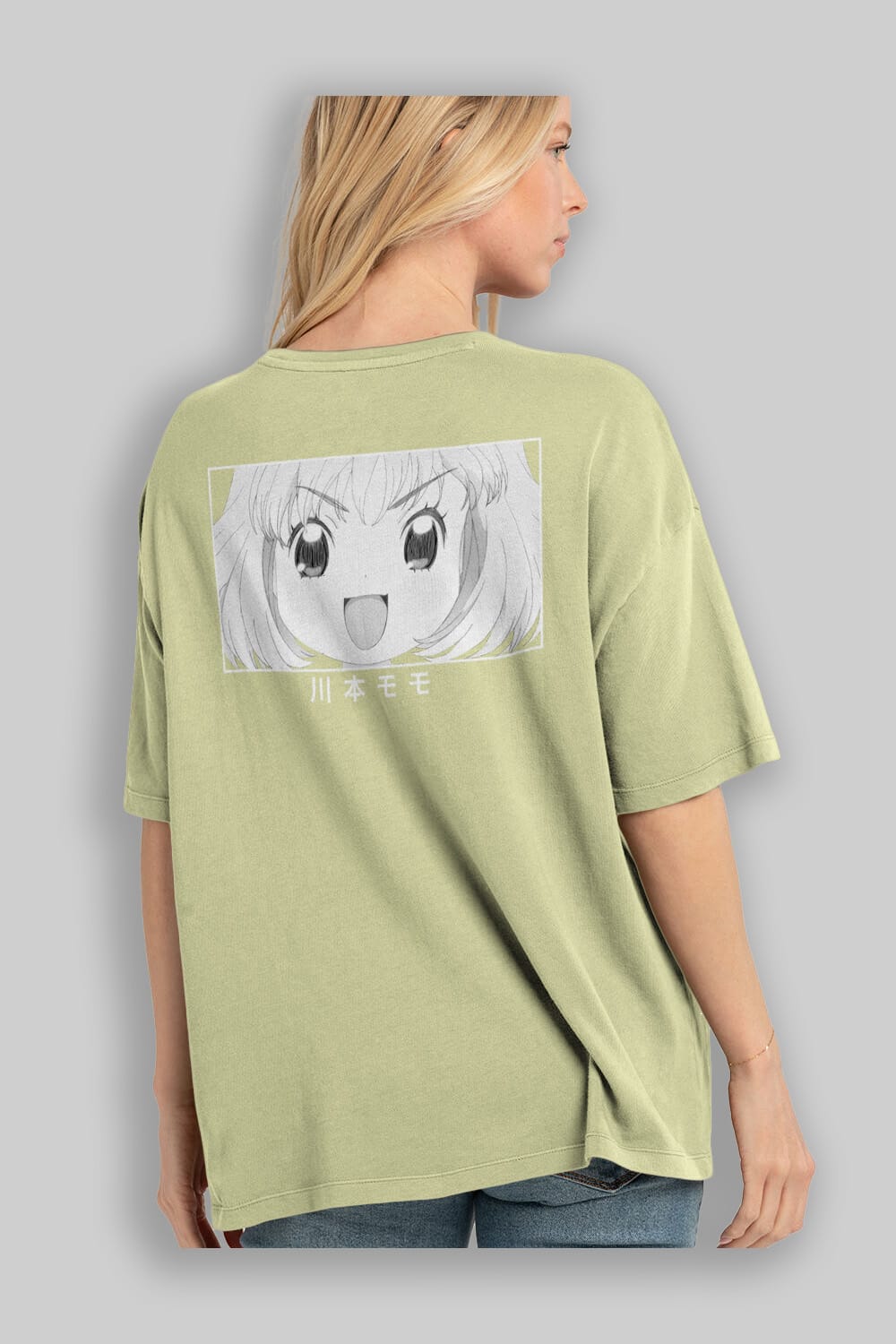 Momo Kawamoto 1 Anime Arka Baskılı Oversize t-shirt Erkek Kadın Unisex