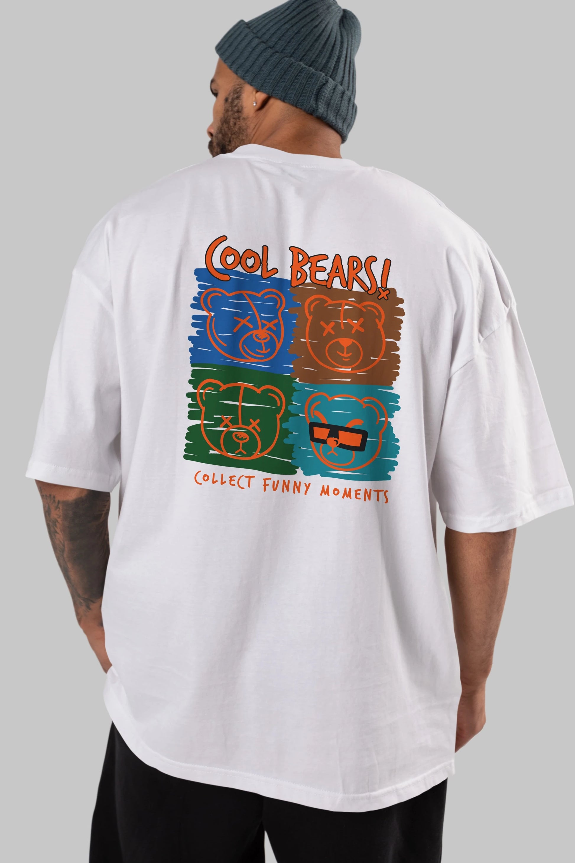 Cool Bears Arka Baskılı Oversize t-shirt Erkek Kadın Unisex