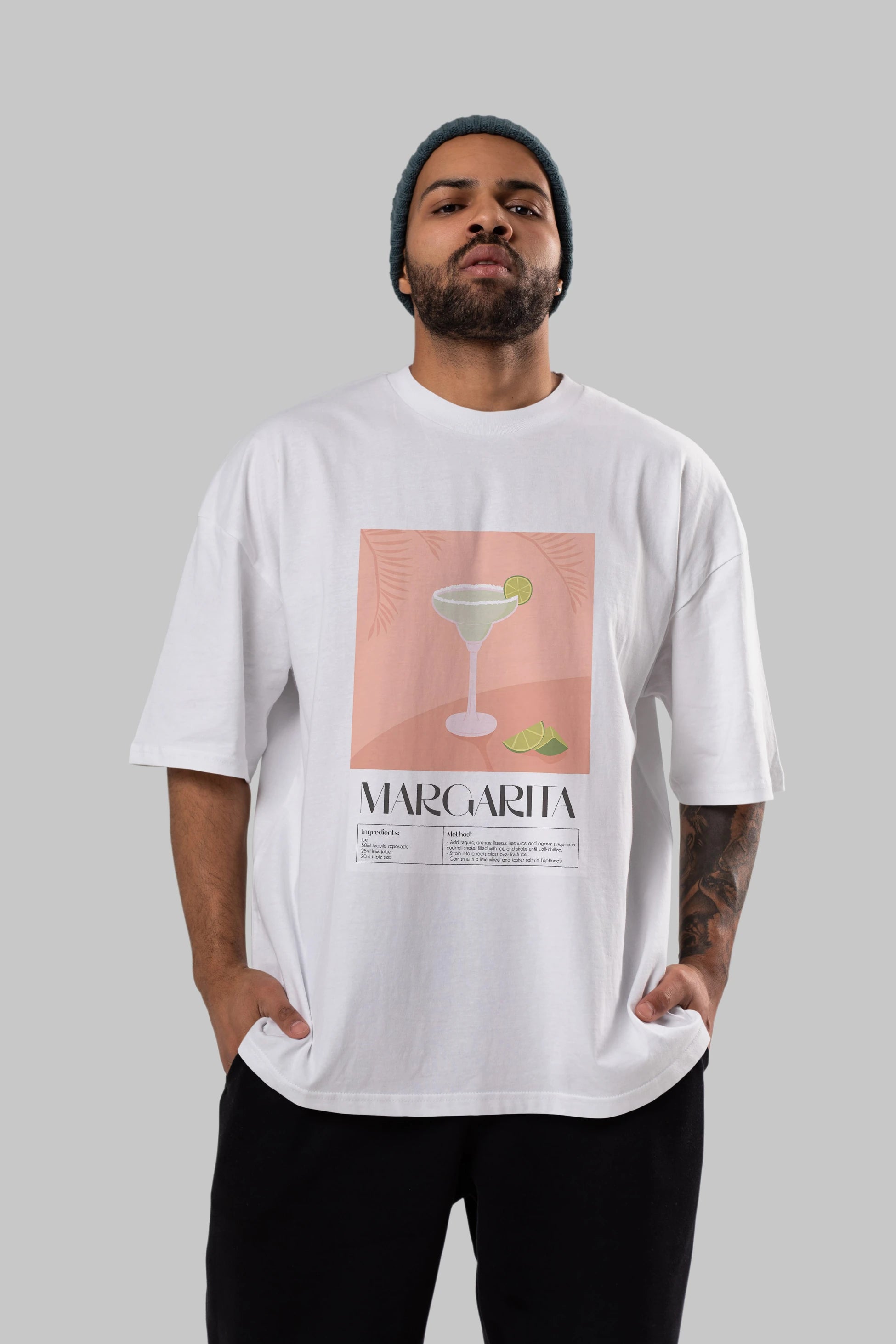 Margarita 5 Ön Baskılı Oversize t-shirt Erkek Kadın Unisex %100 Pamuk Bisiklet Yaka tişort