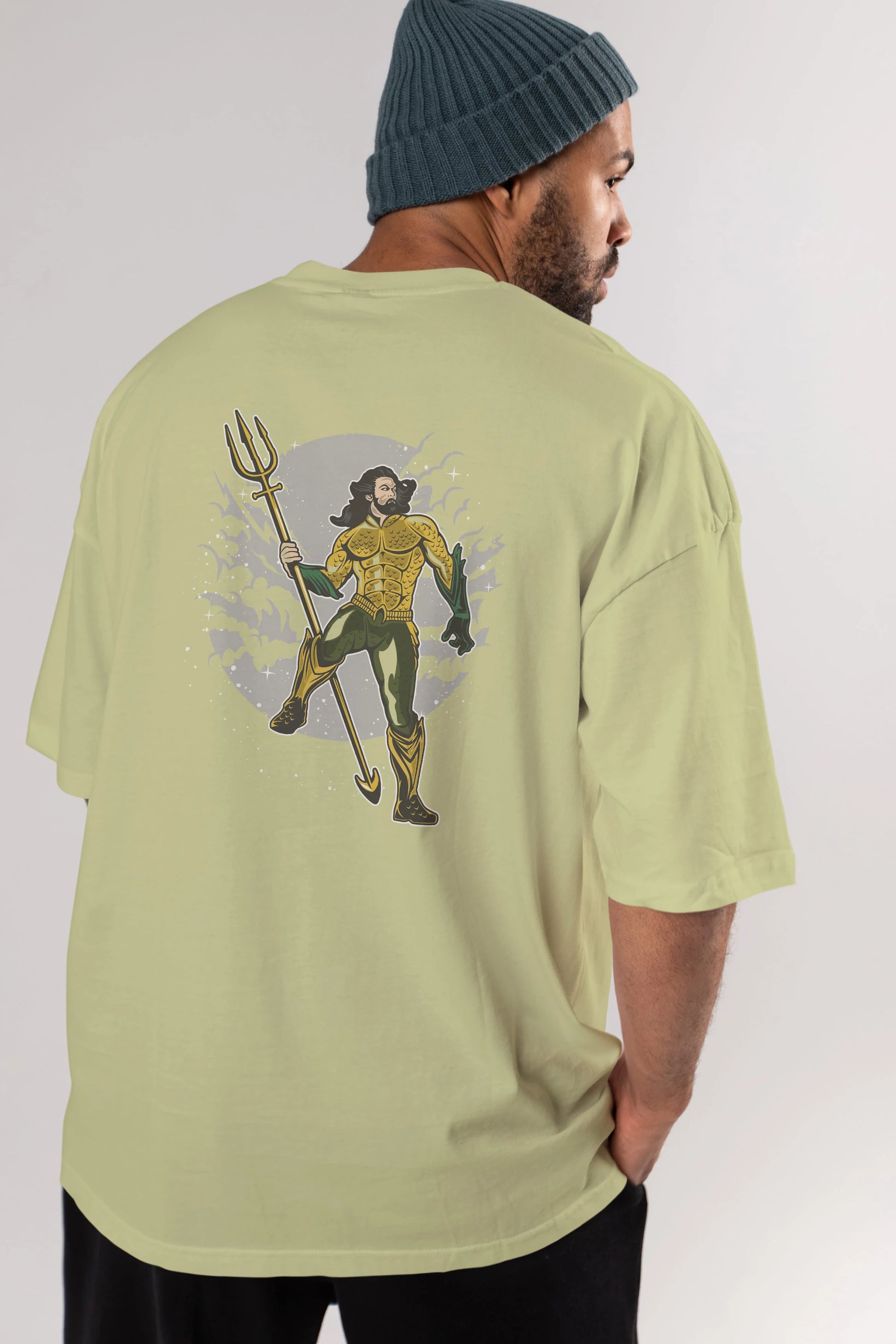 AQUAMAN Arka Baskılı Oversize t-shirt Erkek Kadın Unisex %100 Pamuk