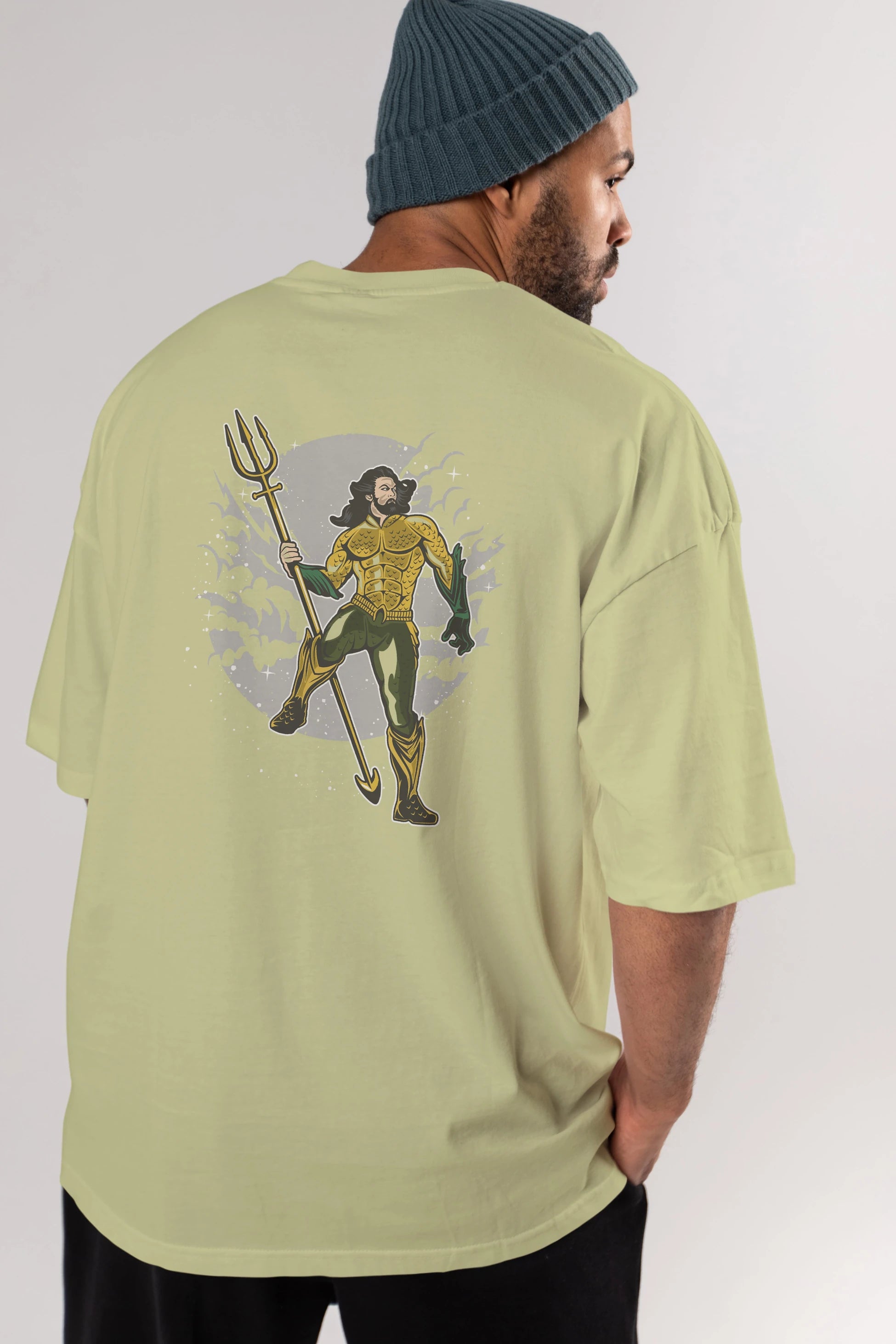 AQUAMAN Arka Baskılı Oversize t-shirt Erkek Kadın Unisex %100 Pamuk