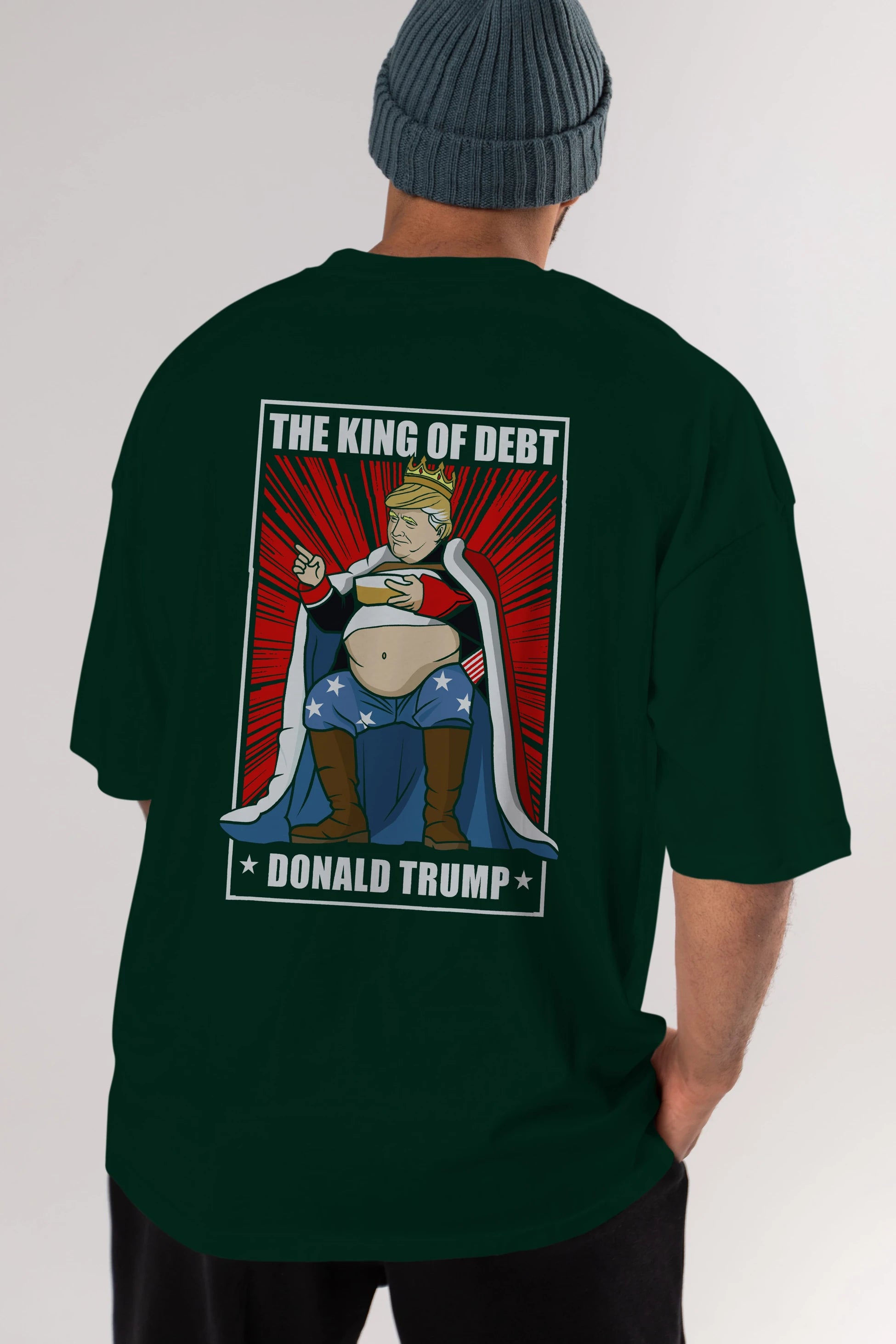 Trump King Arka Baskılı Oversize t-shirt Erkek Kadın Unisex %100 Pamuk tişort