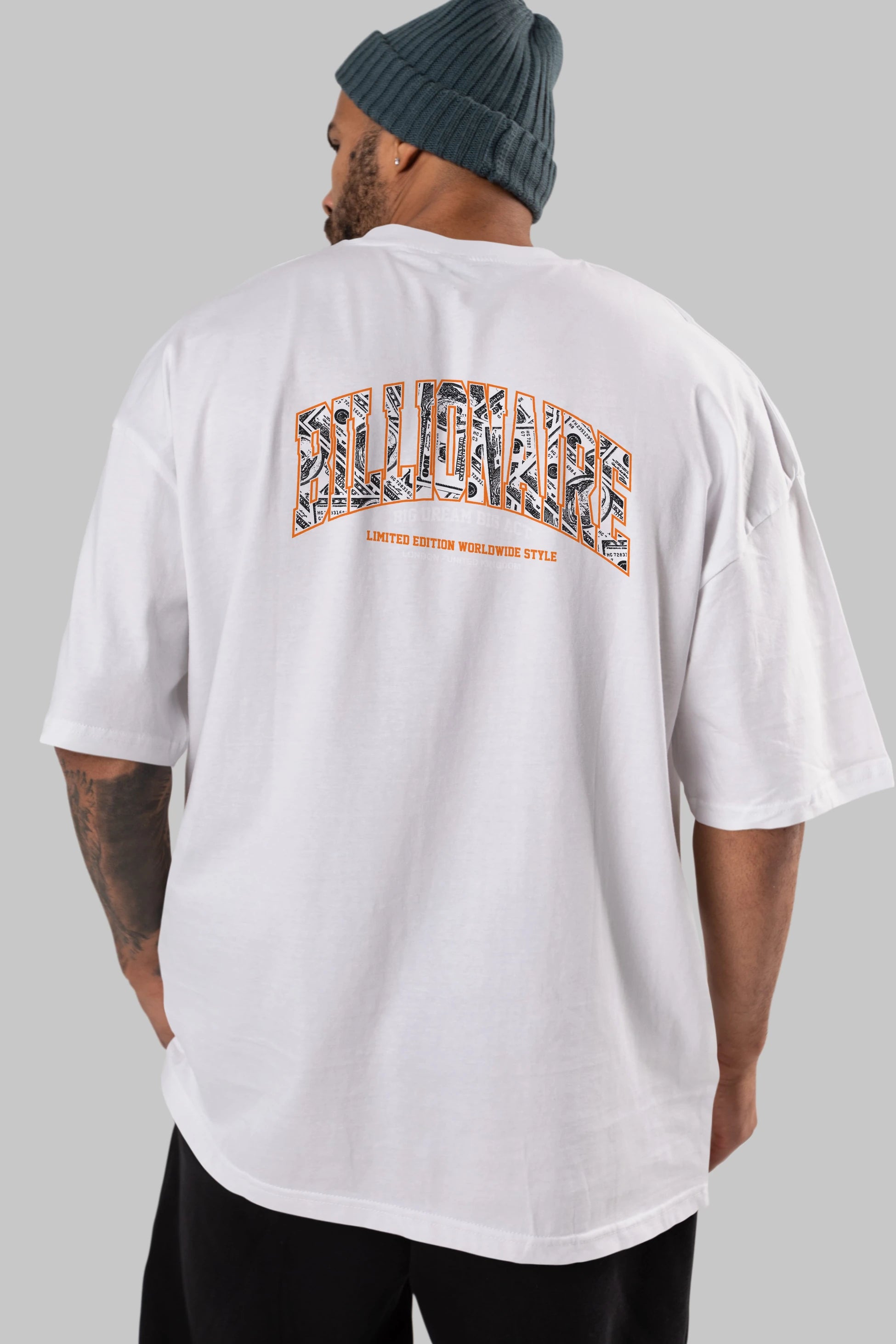 Billionaire Arka Baskılı Oversize t-shirt Erkek Kadın Unisex