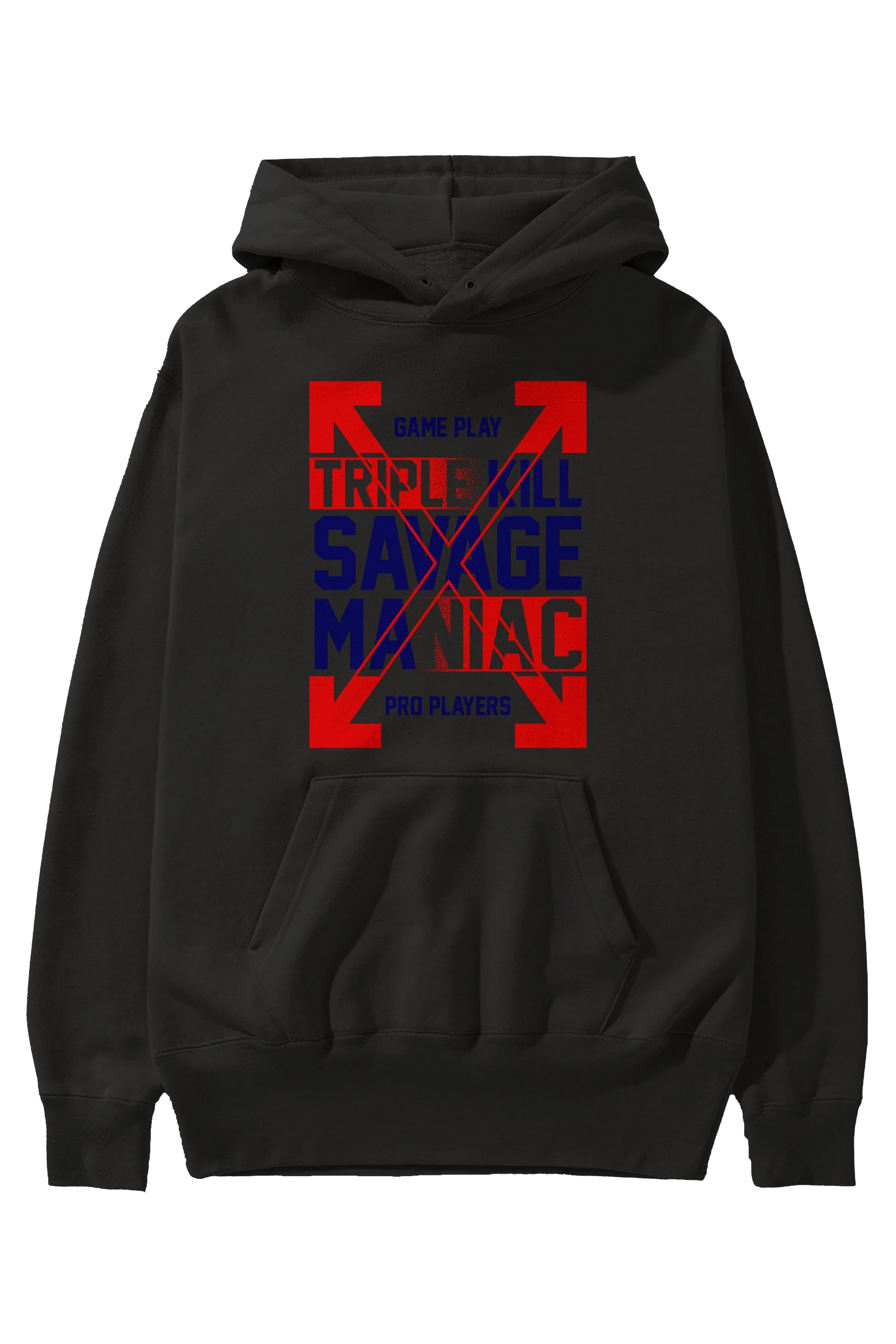 Kill Savage Ön Baskılı Hoodie Oversize Kapüşonlu Sweatshirt Erkek Kadın Unisex