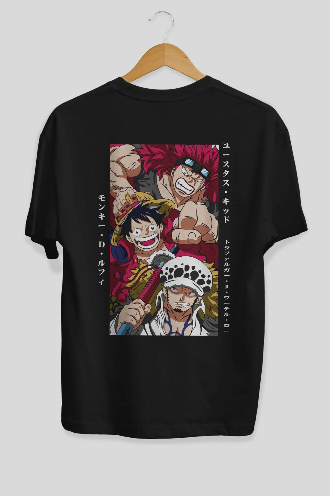 SUPER NOVAS one piece Anime Arka Baskılı Oversize t-shirt Erkek Kadın Unisex